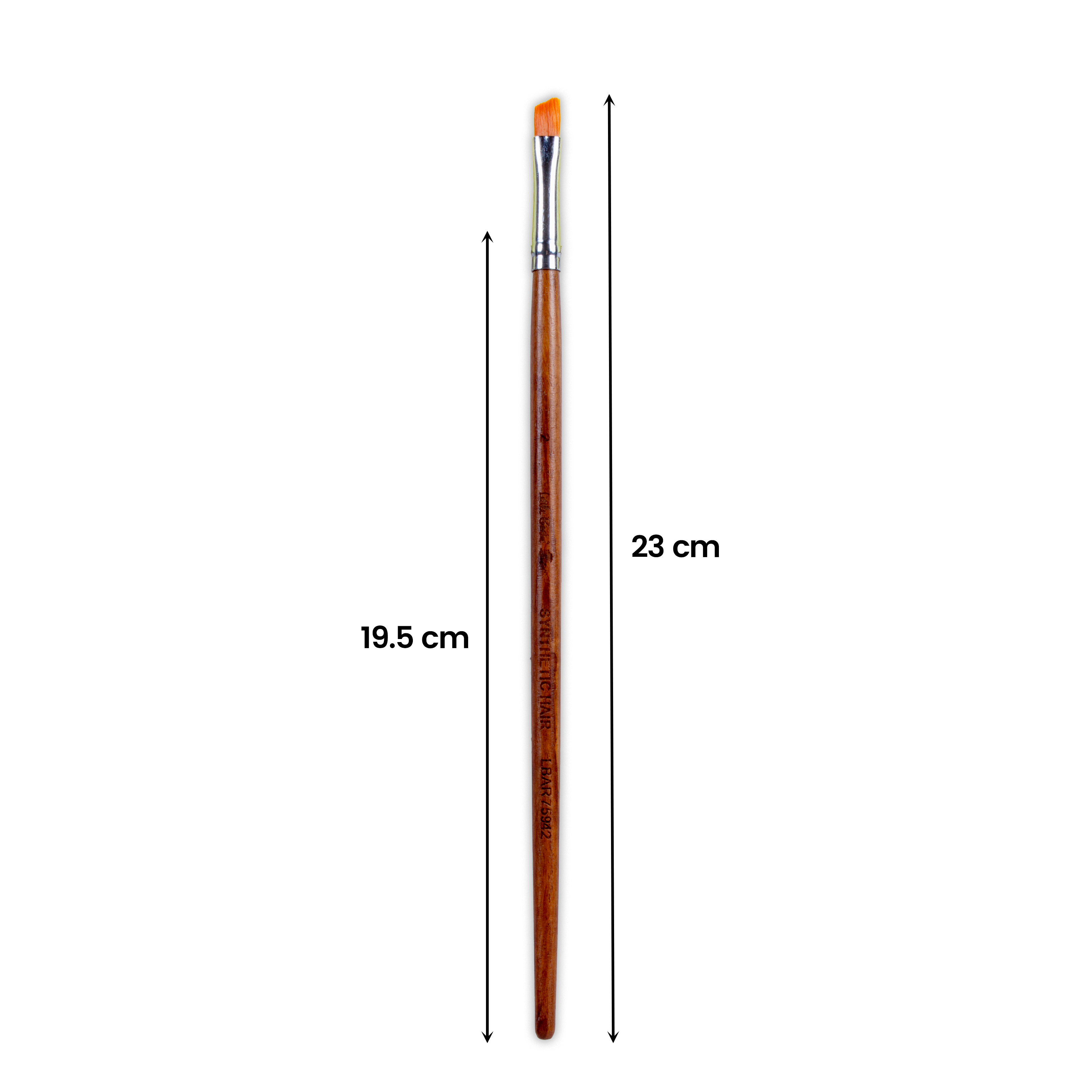 Rosewood Angular Brush Synthetic Hair Handle Length 200mm Size 2 1 pc