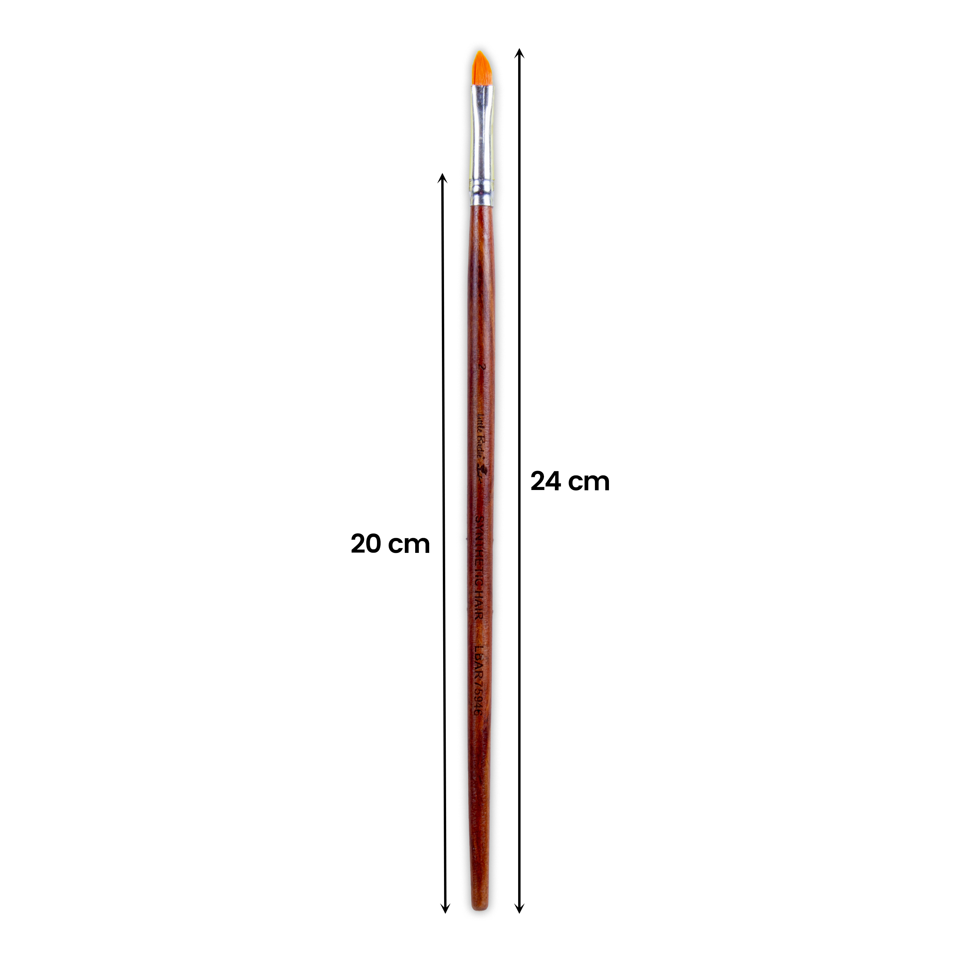 Rosewood Cat`S Tongue Brush Synthetic Hair Handle Length 200mm Size 2 1 pc