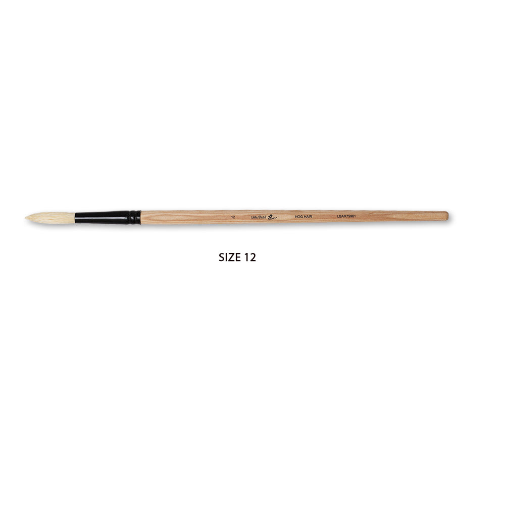 Synthetic Hog Hair Oil Round Brush Handle Length 200mm Size 12 1 pc