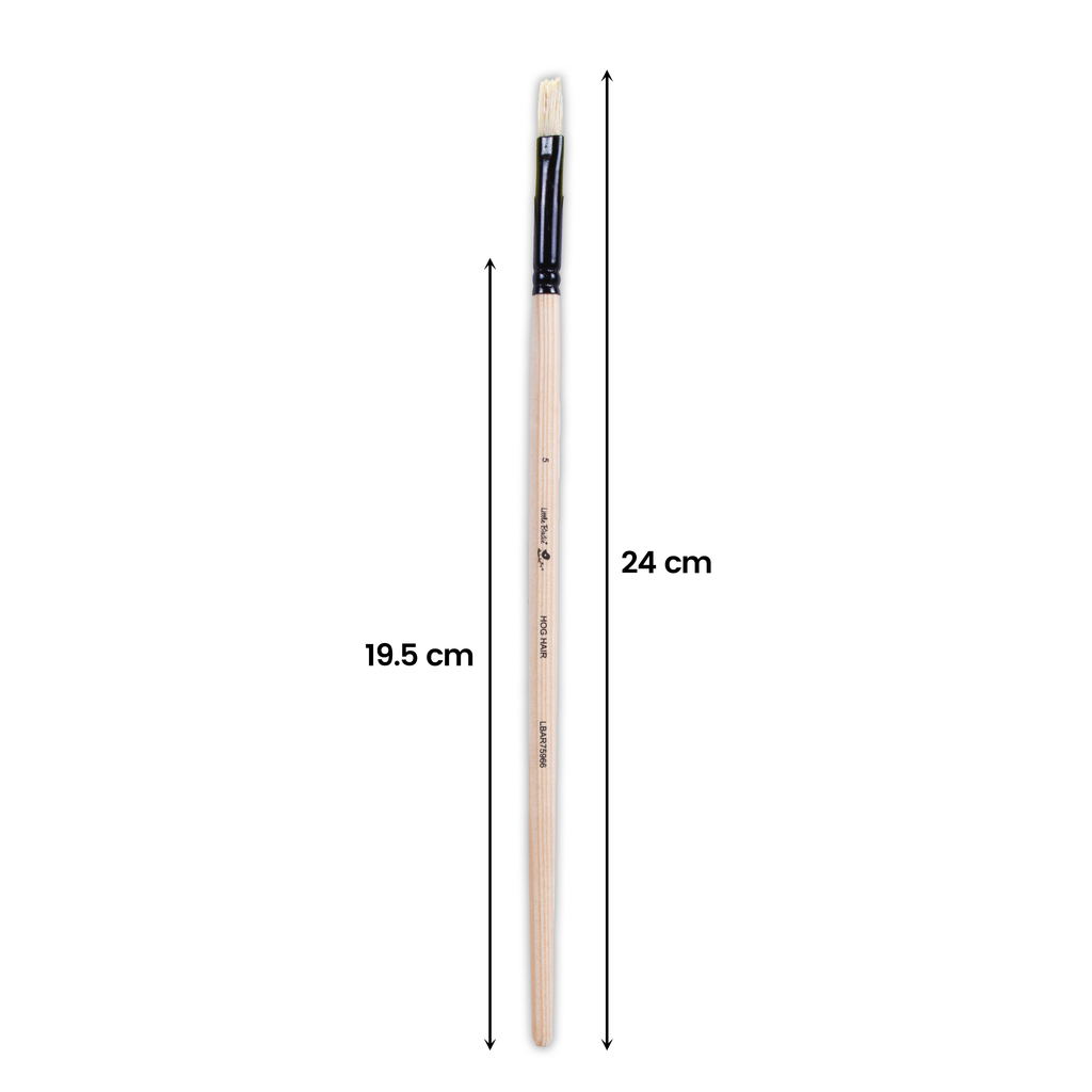 Synthetic Hog Hair Oil Flat Brush Handle Length 200mm Size 5 1 pc