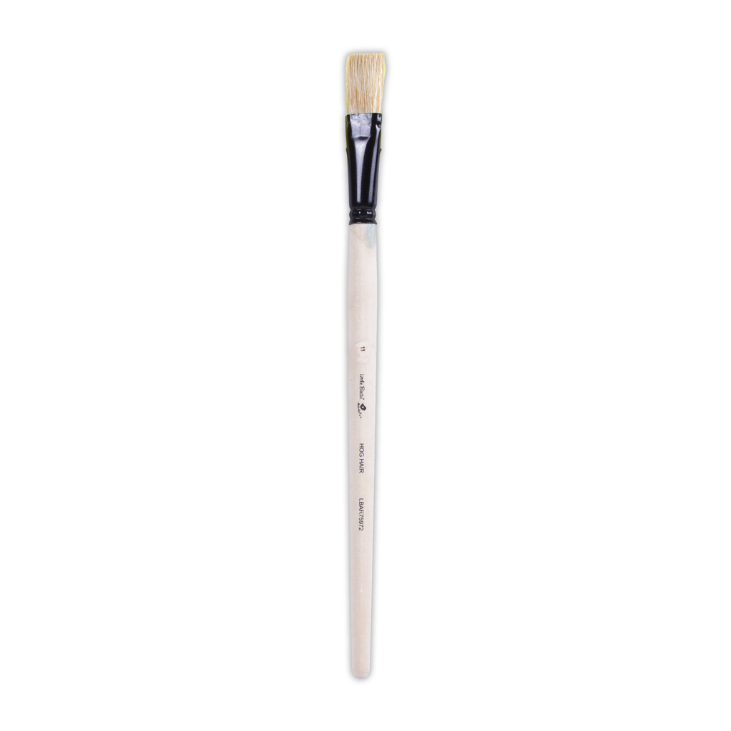 Synthetic Hog Hair Oil Flat Brush Handle Length 200mm Size 11 1 pc