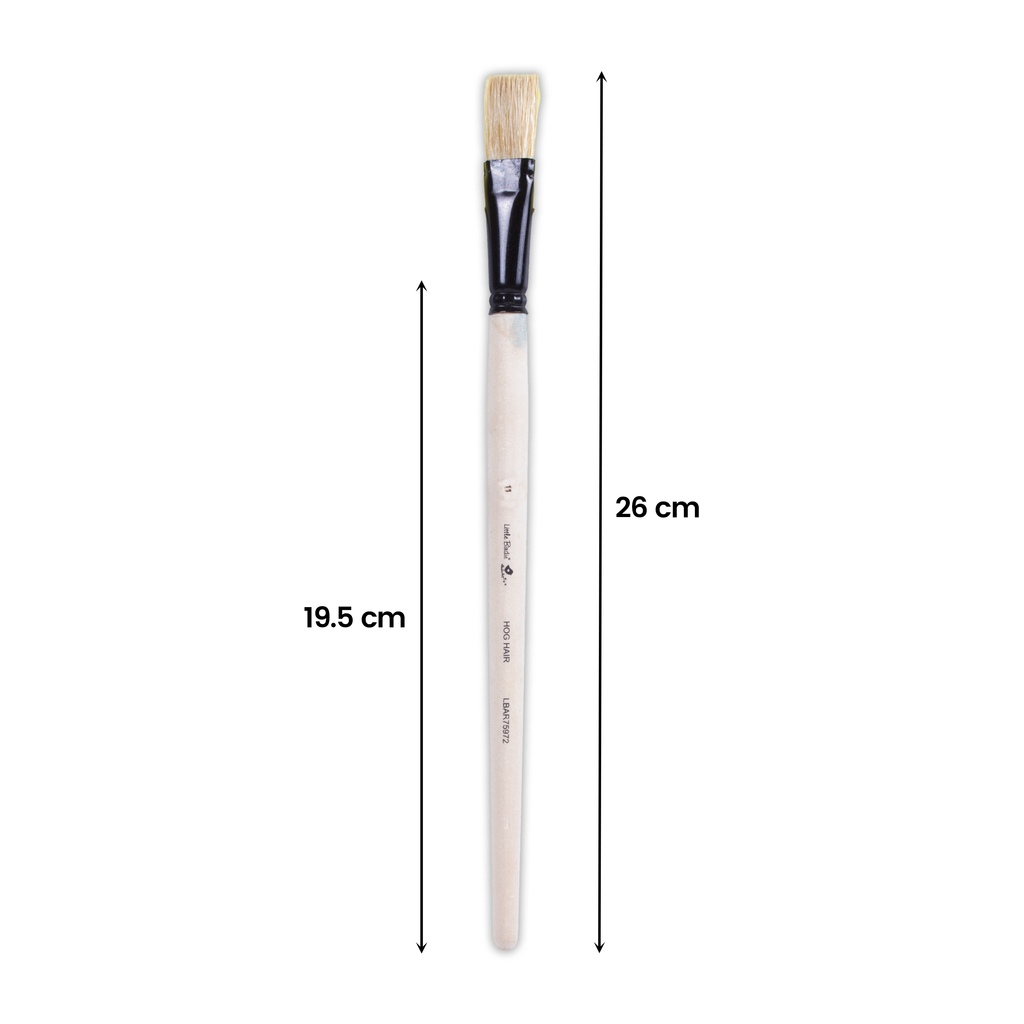 Synthetic Hog Hair Oil Flat Brush Handle Length 200mm Size 11 1 pc