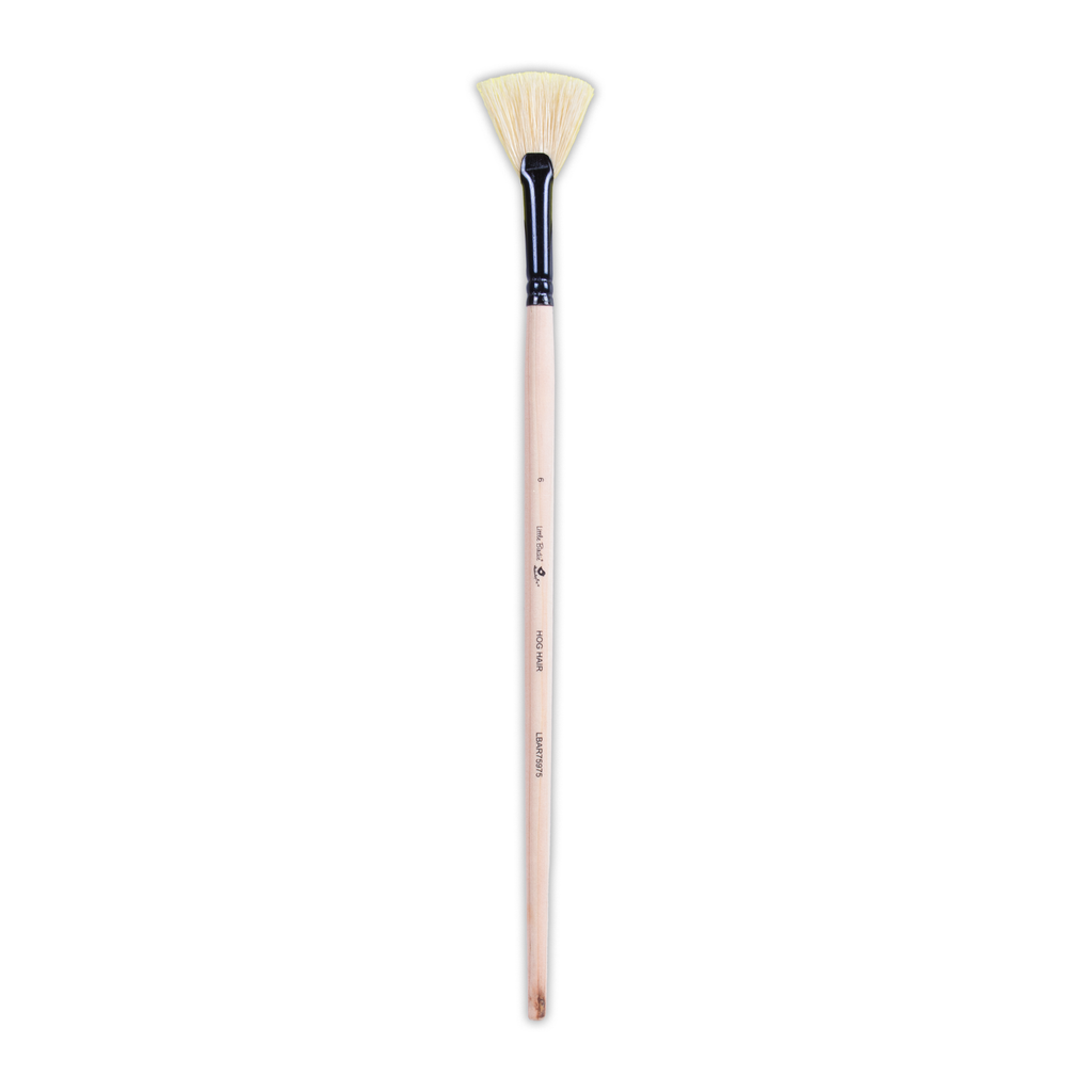 Synthetic Hog Hair Oil Fan Brush Handle Length 200mm Size 6 1 pc