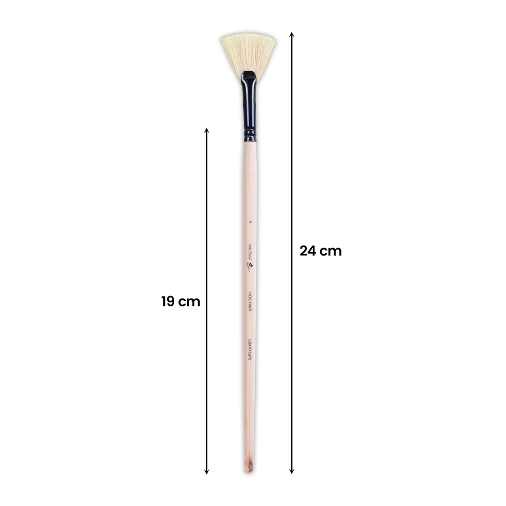 Synthetic Hog Hair Oil Fan Brush Handle Length 200mm Size 6 1 pc