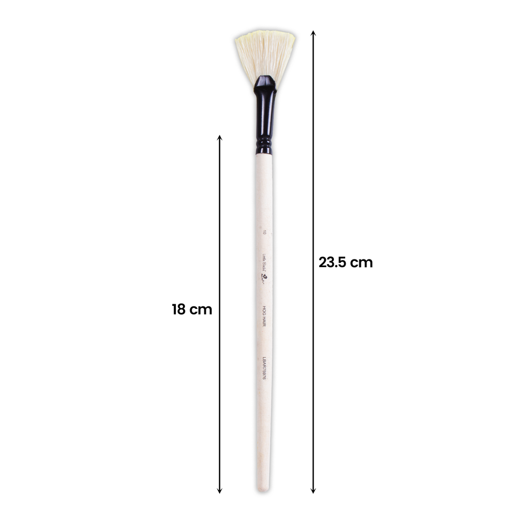 Synthetic Hog Hair Oil Fan Brush Handle Length 200mm Size 10 1 pc