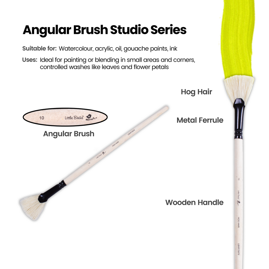 Synthetic Hog Hair Oil Fan Brush Handle Length 200mm Size 10 1 pc