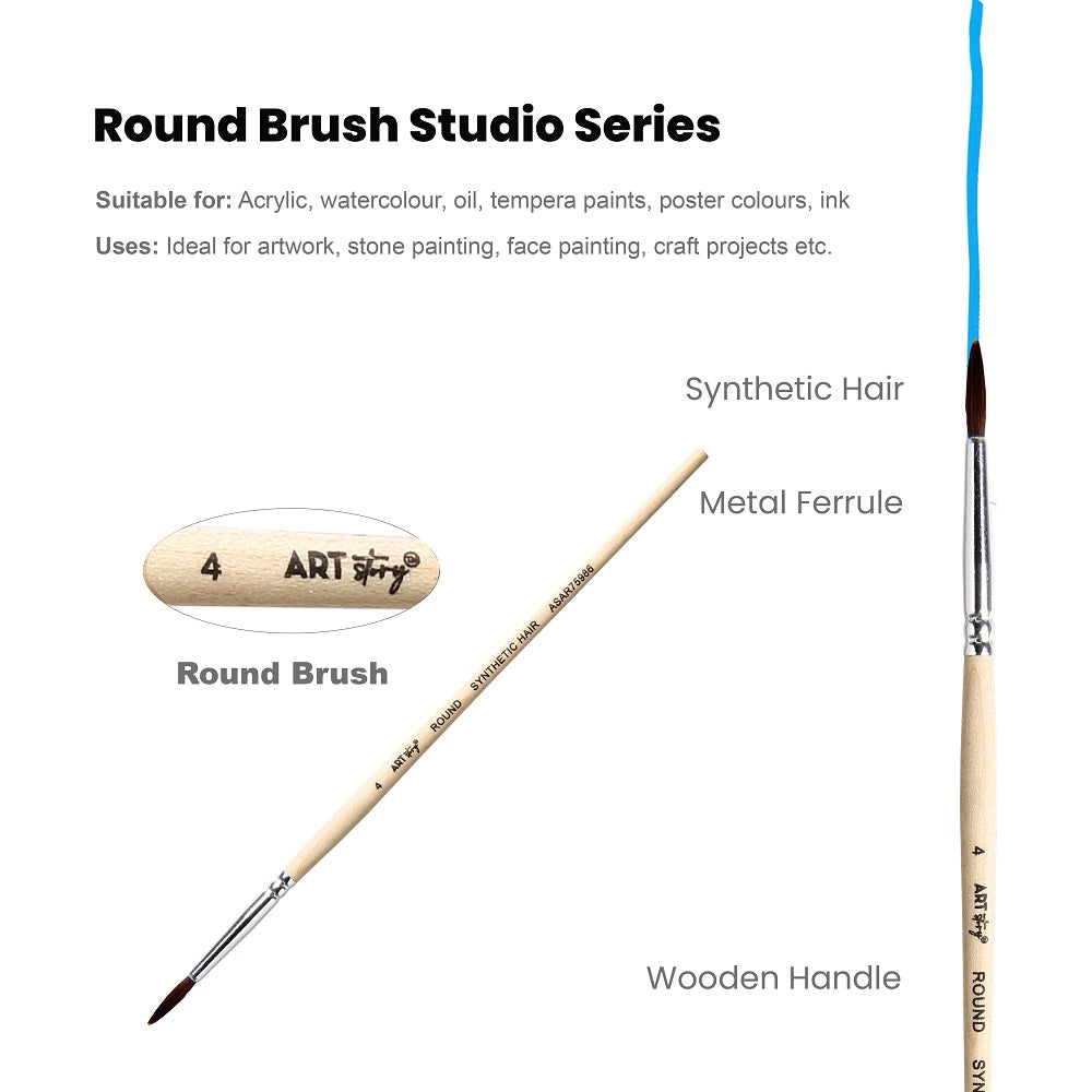 Watercolour Round Brush Synthetic (4) 165mm