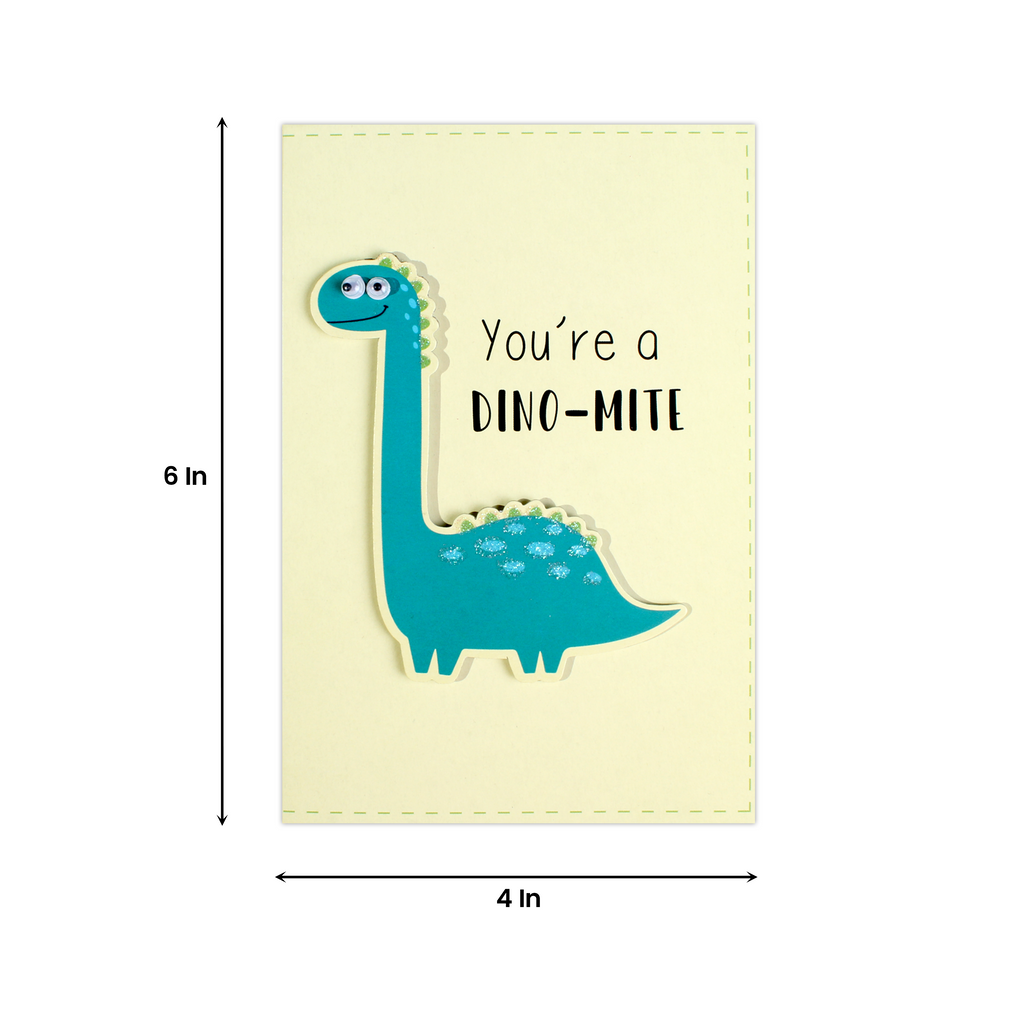 Greeting Card & Envelope You're a Dino-mite 4 X 6inch