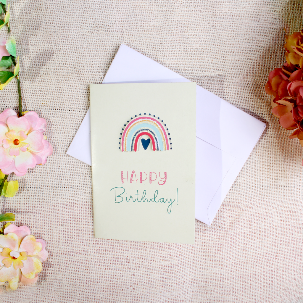 Greeting Card & Envelope Birthday Rainbow 4 X 6inch