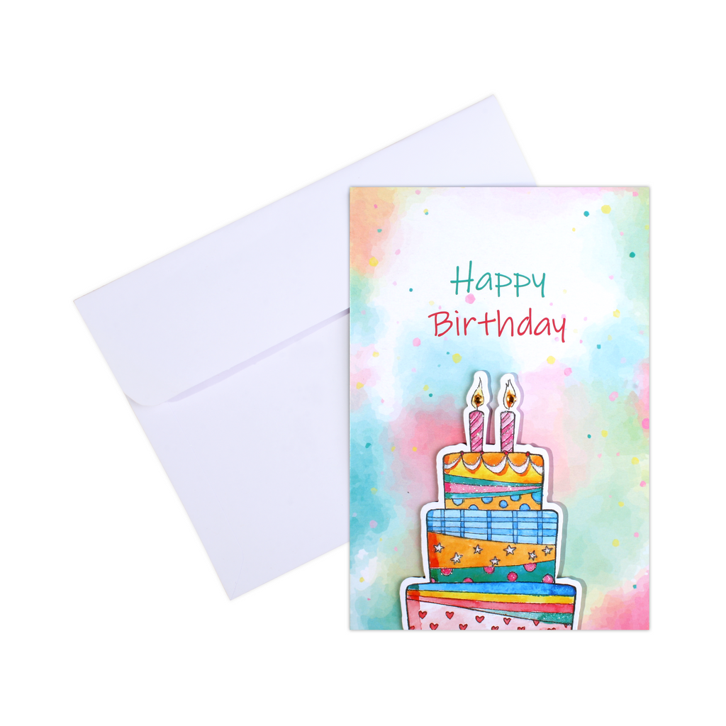 Greeting Card & Envelope Birthday Cake 4 X 6inch