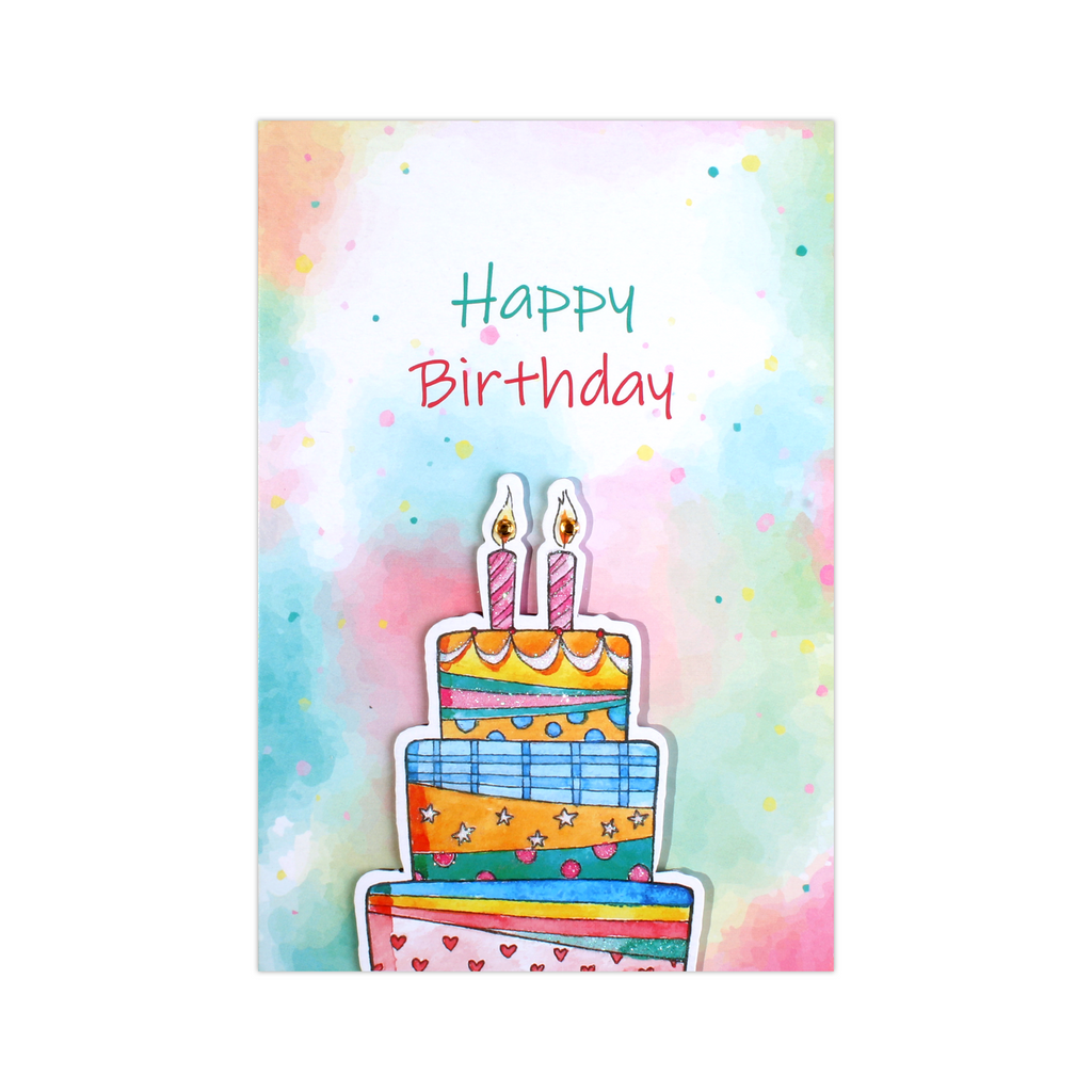 Greeting Card & Envelope Birthday Cake 4 X 6inch