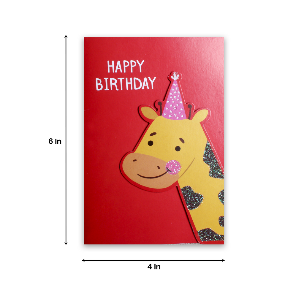 Greeting Card & Envelope Birthday Giraffe 4 X 6inch