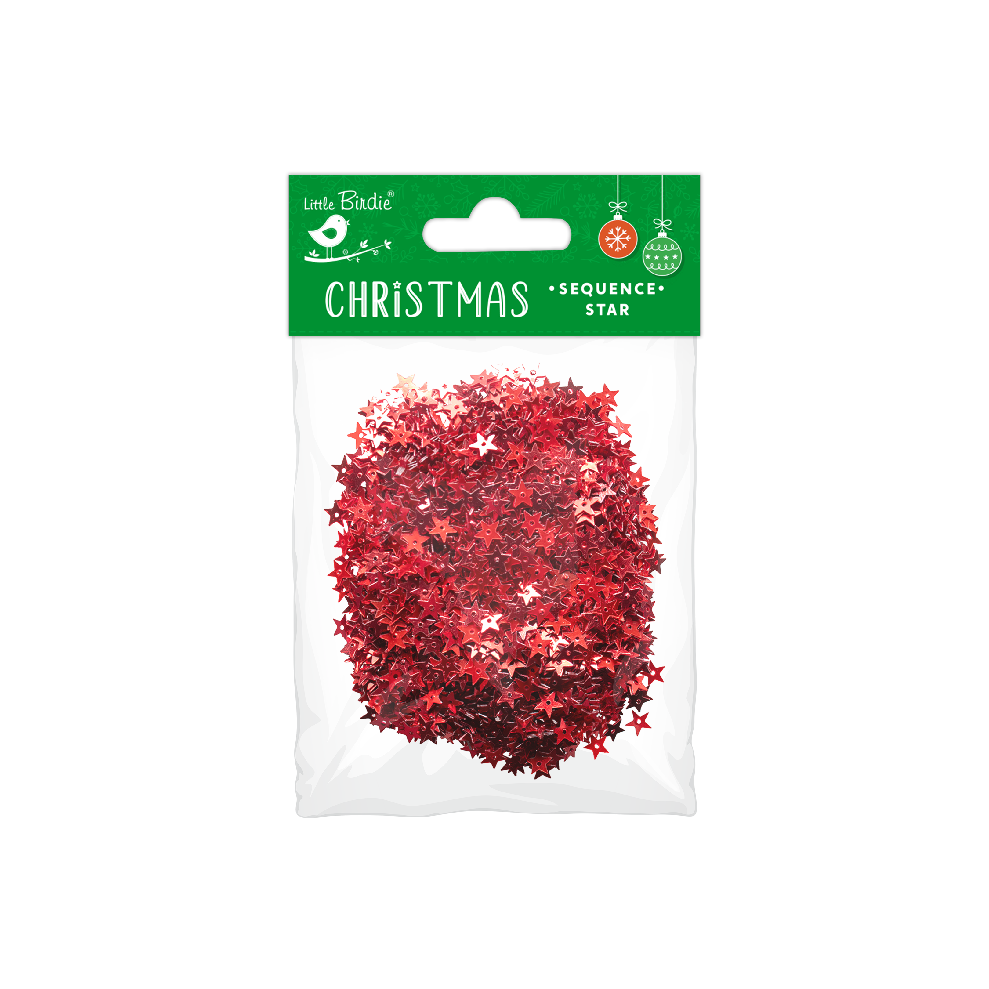 Sequins - Star, Red, 30gm, 1Pack