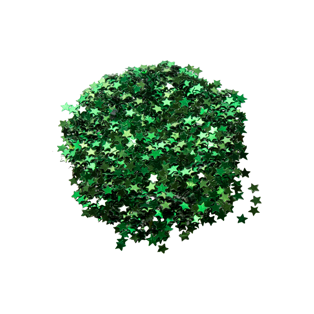Sequins - Star, Green, 30Gm, 1 Pack
