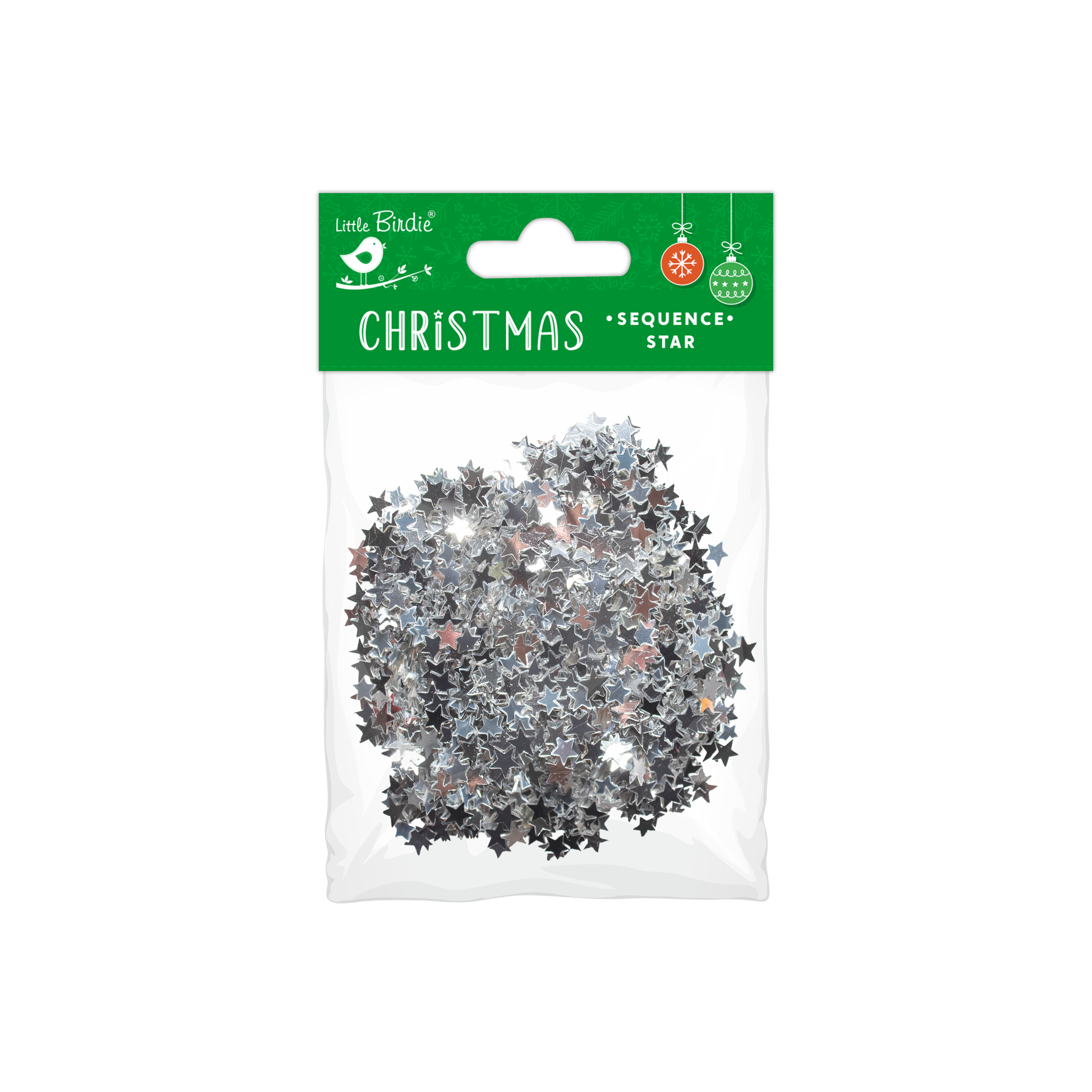 Sequins - Star, Silver, 30gm, 1Pack