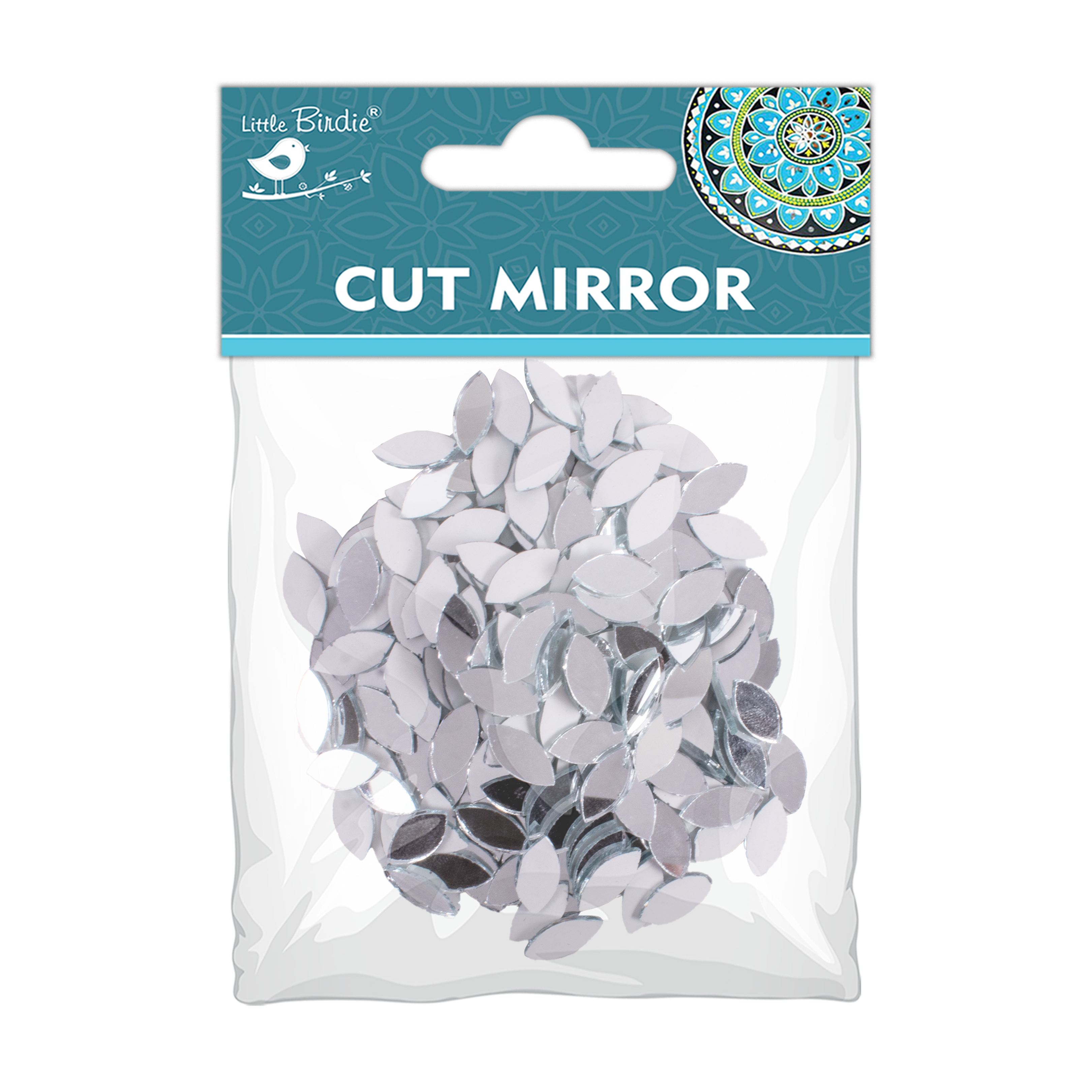 Cut Mirror Leaf 14Mm 50Gms Approx 355pc