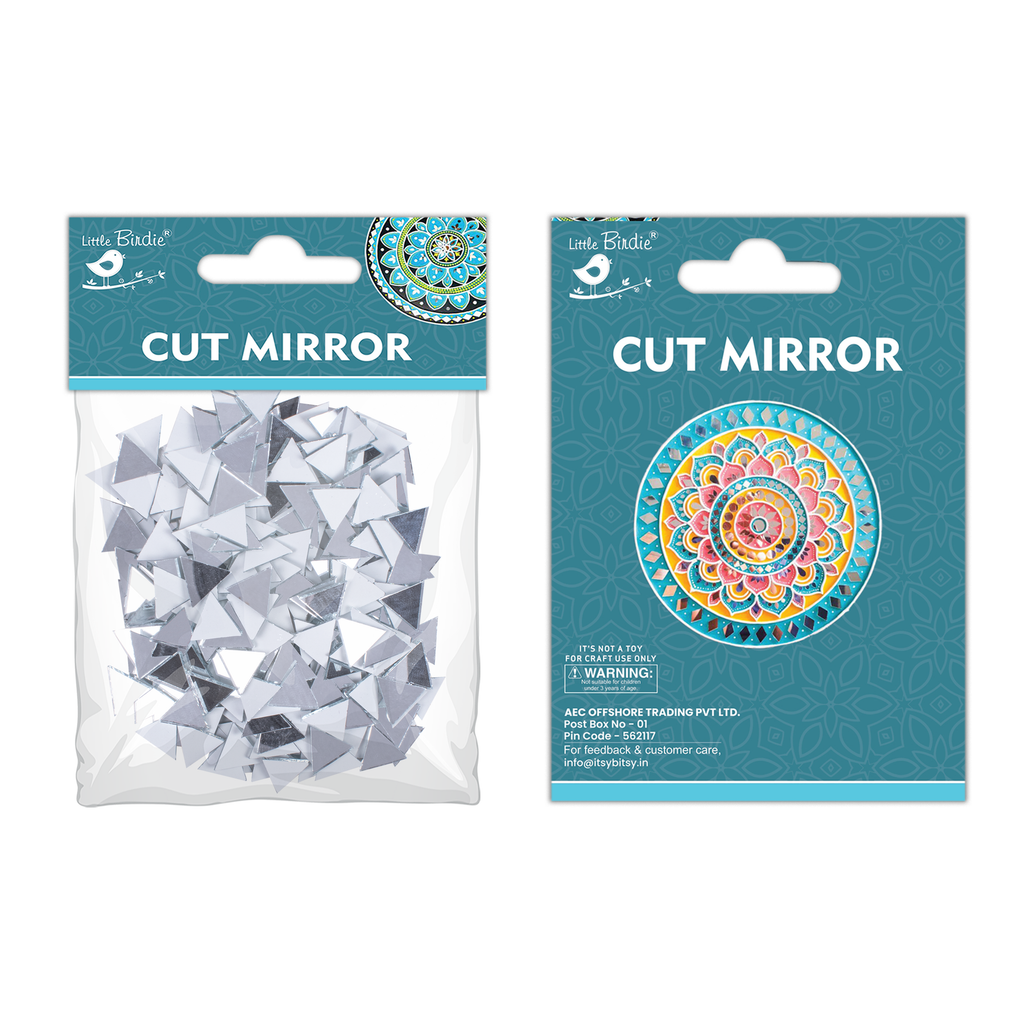 Cut Mirror Triangular 12Mm 50Gms Approx 222pc