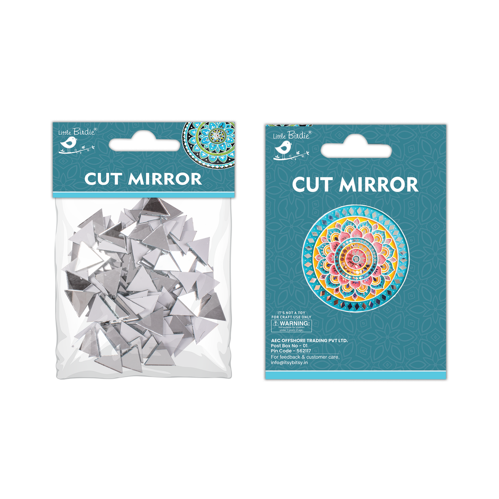 Cut Mirror Triangular 14Mm 50Gms Approx 117pc