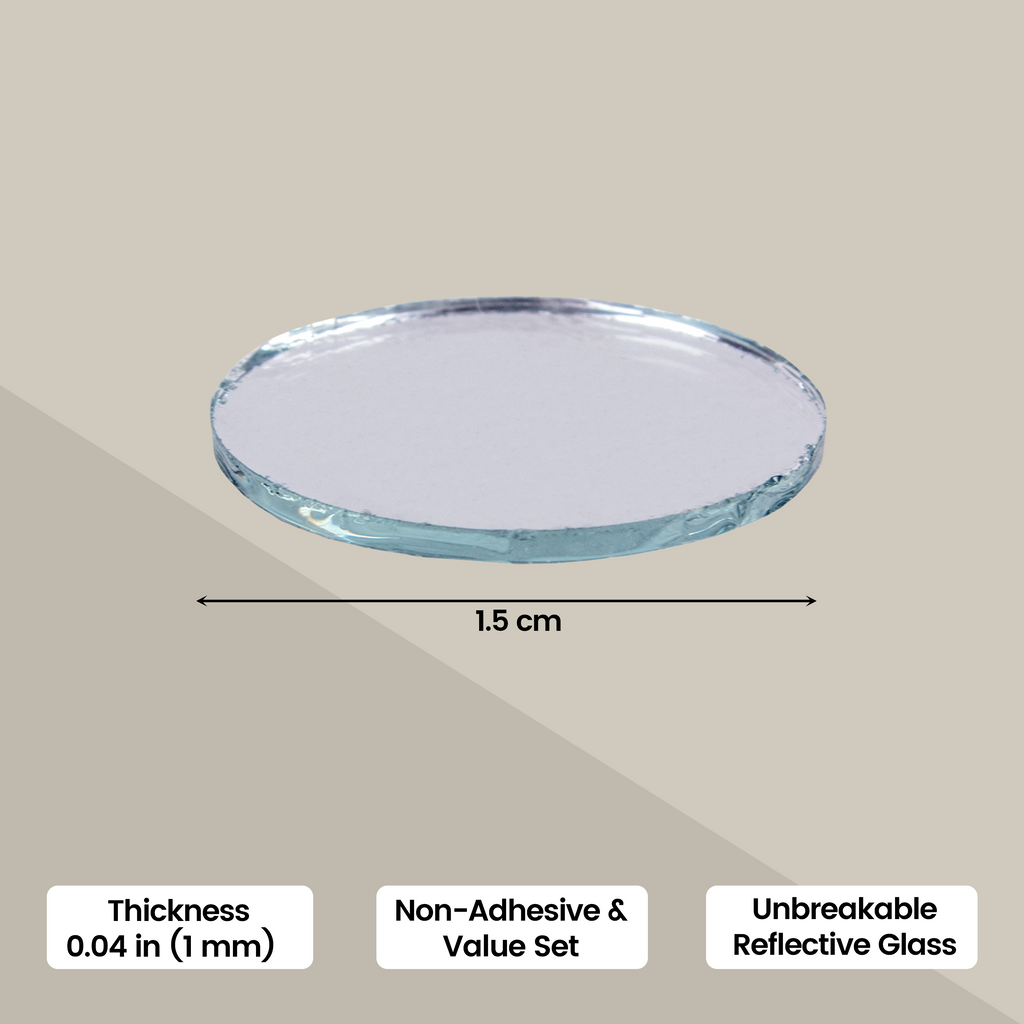 Cut Mirror Round 15Mm 50Gms Approx 103pc