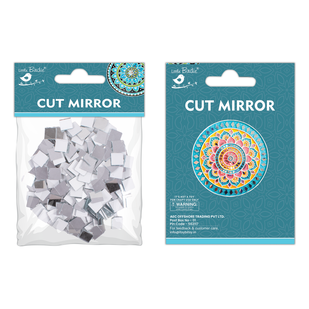 Cut Mirror Square 10Mm 50Gms Approx 182pc