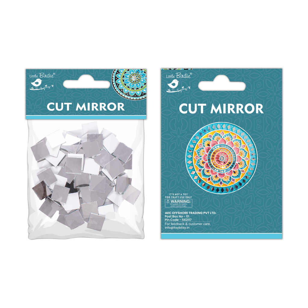 Cut Mirror Square 12Mm 50Gms Approx 118pc