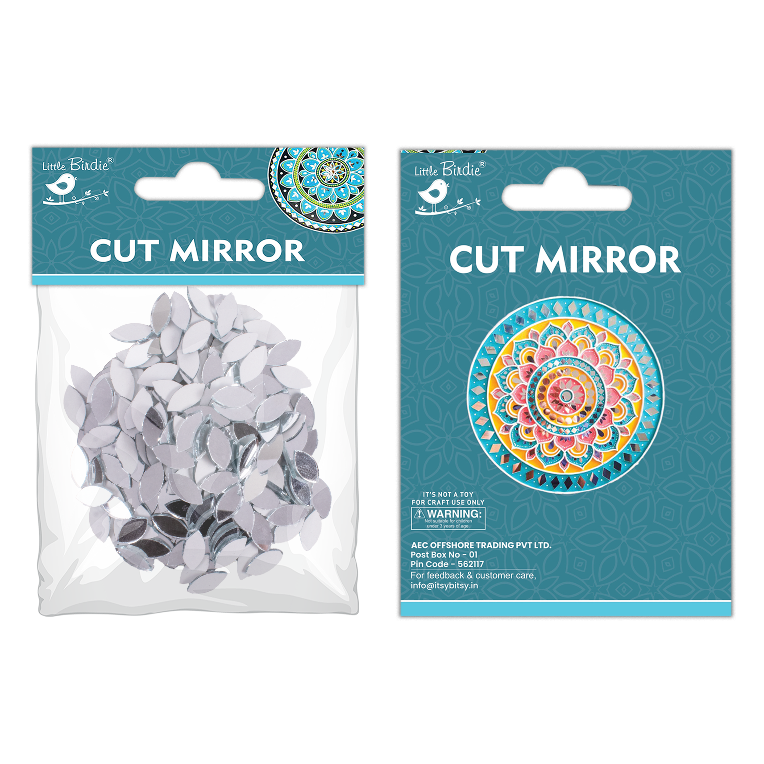 Cut Mirror Leaf 20Mm 50Gms Approx 151pc