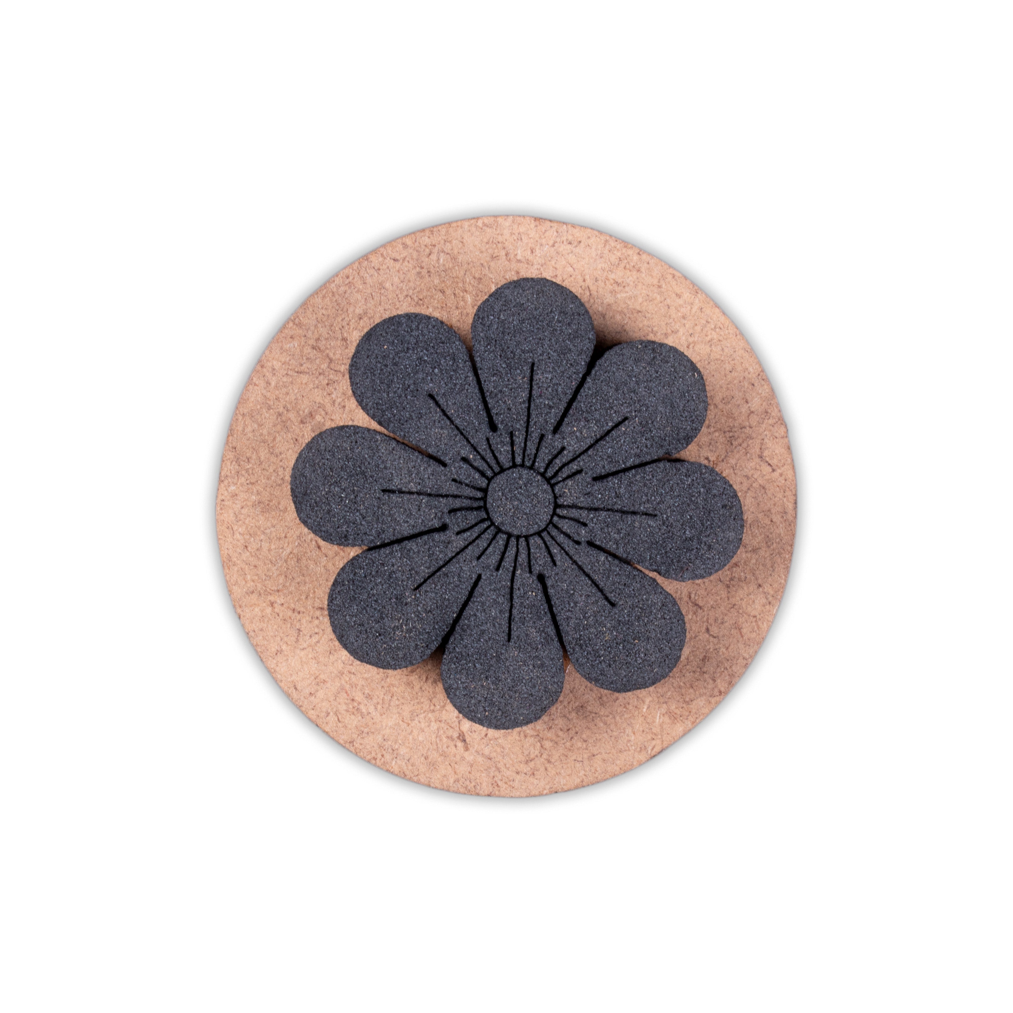 Foam Stamp - Daisy | 3.8cm x 3.8cm| 10mm Thick (MDF Base 5.5mm thick round 5cm dia) 1pc