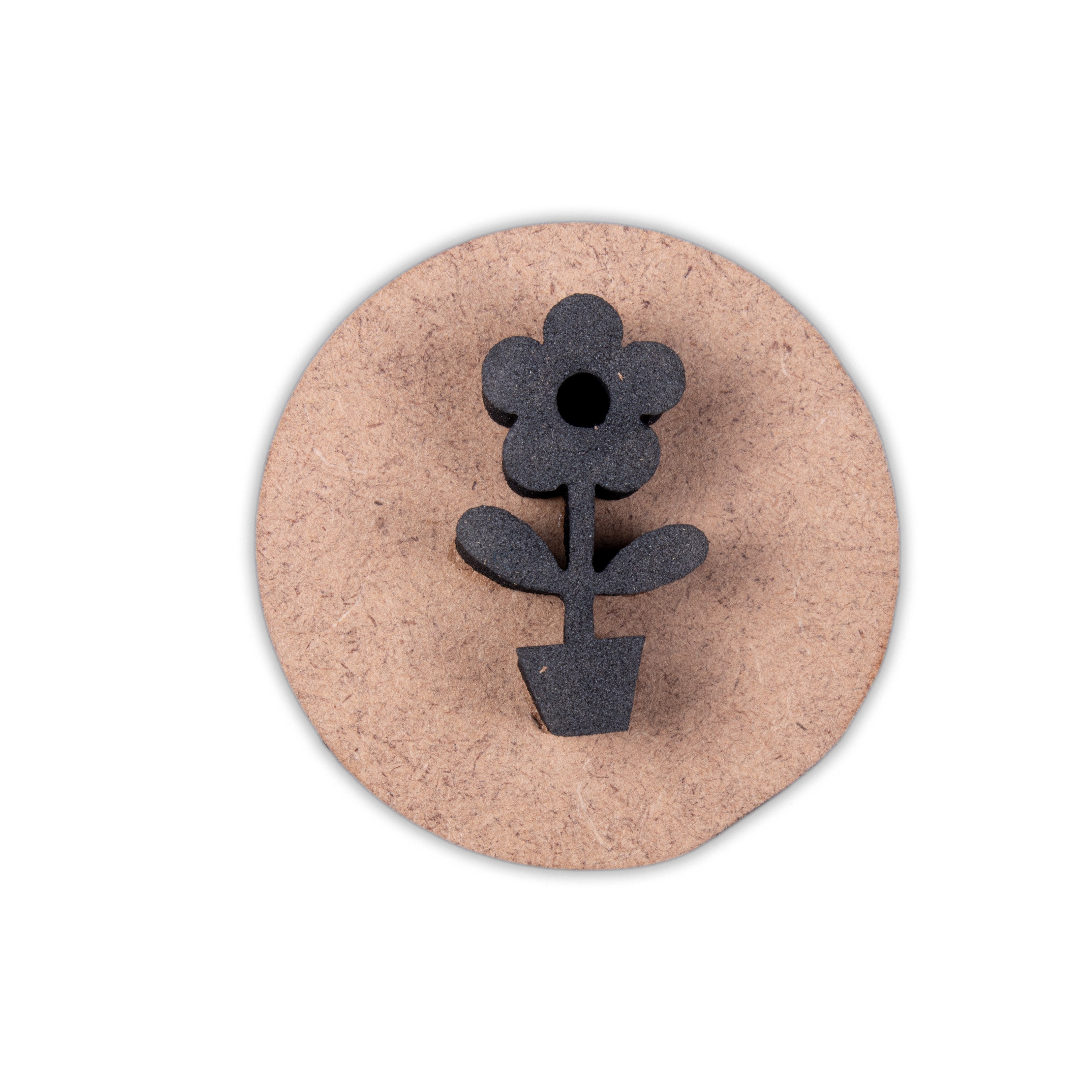 Foam Stamp - Flower Pot | 1.9cm x 3.3cm| 10mm Thick (MDF Base 5.5mm thick round 5cm dia) 1pc