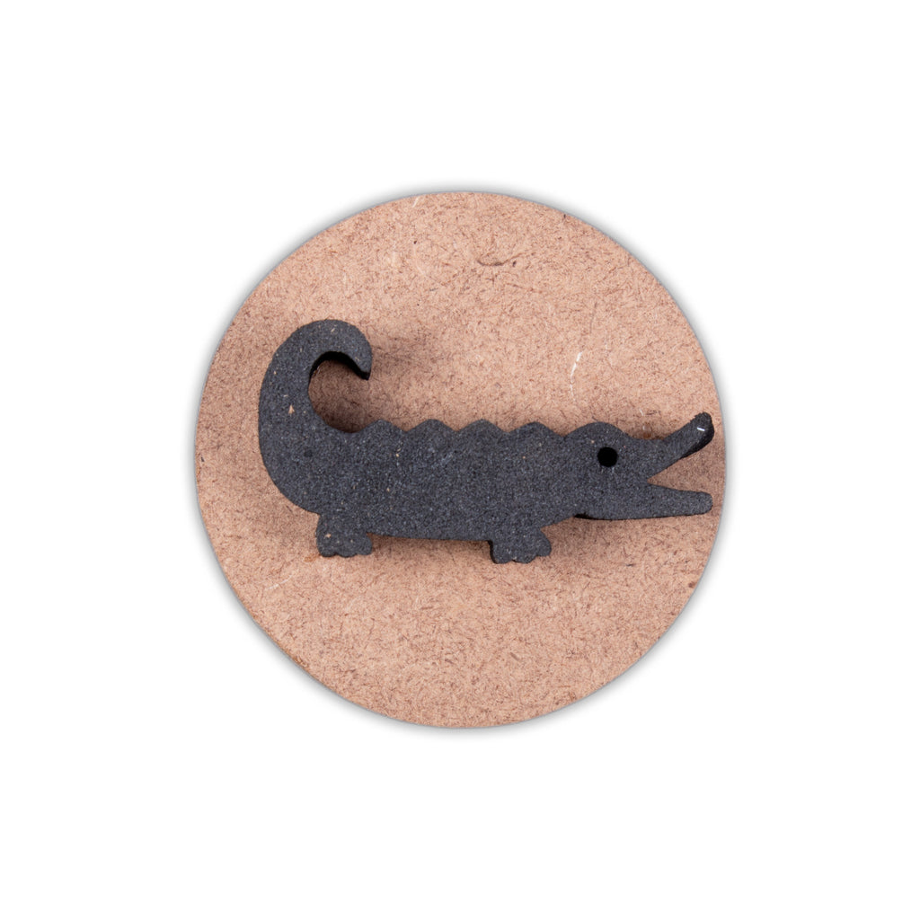 Foam Stamp - Crocodile | 4.2cm x 2.2cm | 10mm Thick (MDF Base 5.5mm thick round 5cm dia) 1pc
