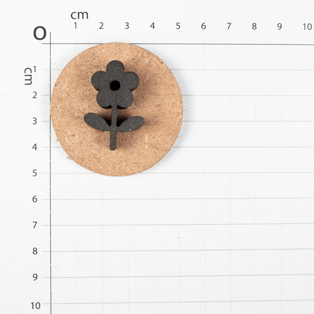 Foam Stamp - Daisy Stem | 2.1cm x 3.3cm | 10mm Thick (MDF Base 5.5mm thick round 5cm dia) 1pc