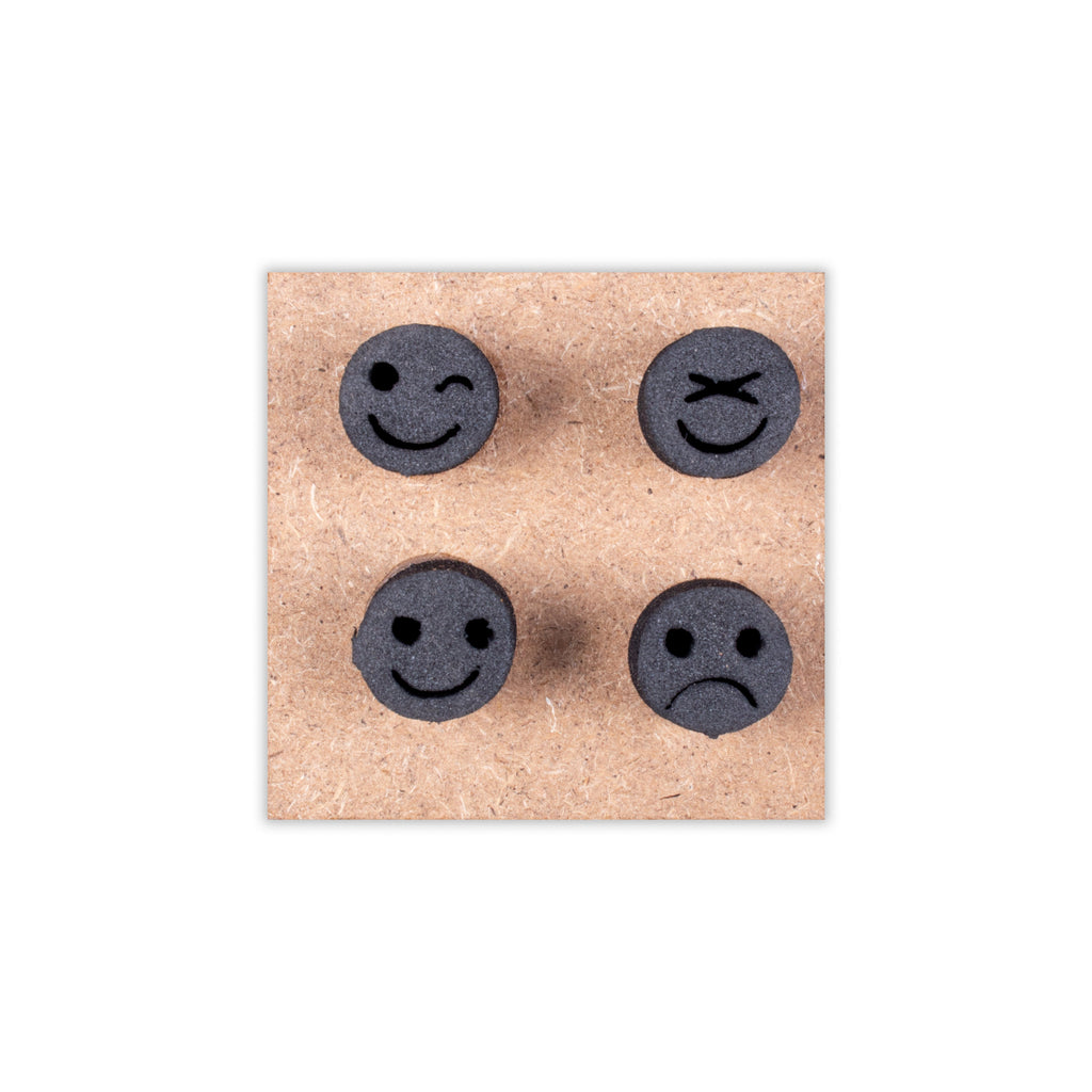 Foam Stamp - Expressions (4 Faces) | 1.4 x 1.4cm | 10mm Thick (MDF Base 5.5mm thick square 5x5cm ) 1pc