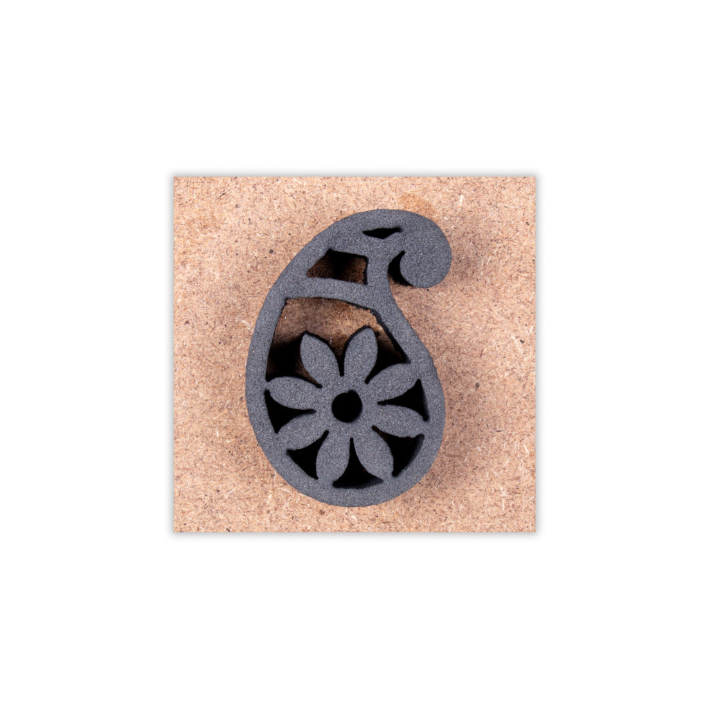 Foam Stamp - Floral Paisley | 2.7cm x 4.2cm | 10mm Thick (MDF Base 5.5mm thick square 5x5cm ) 1pc