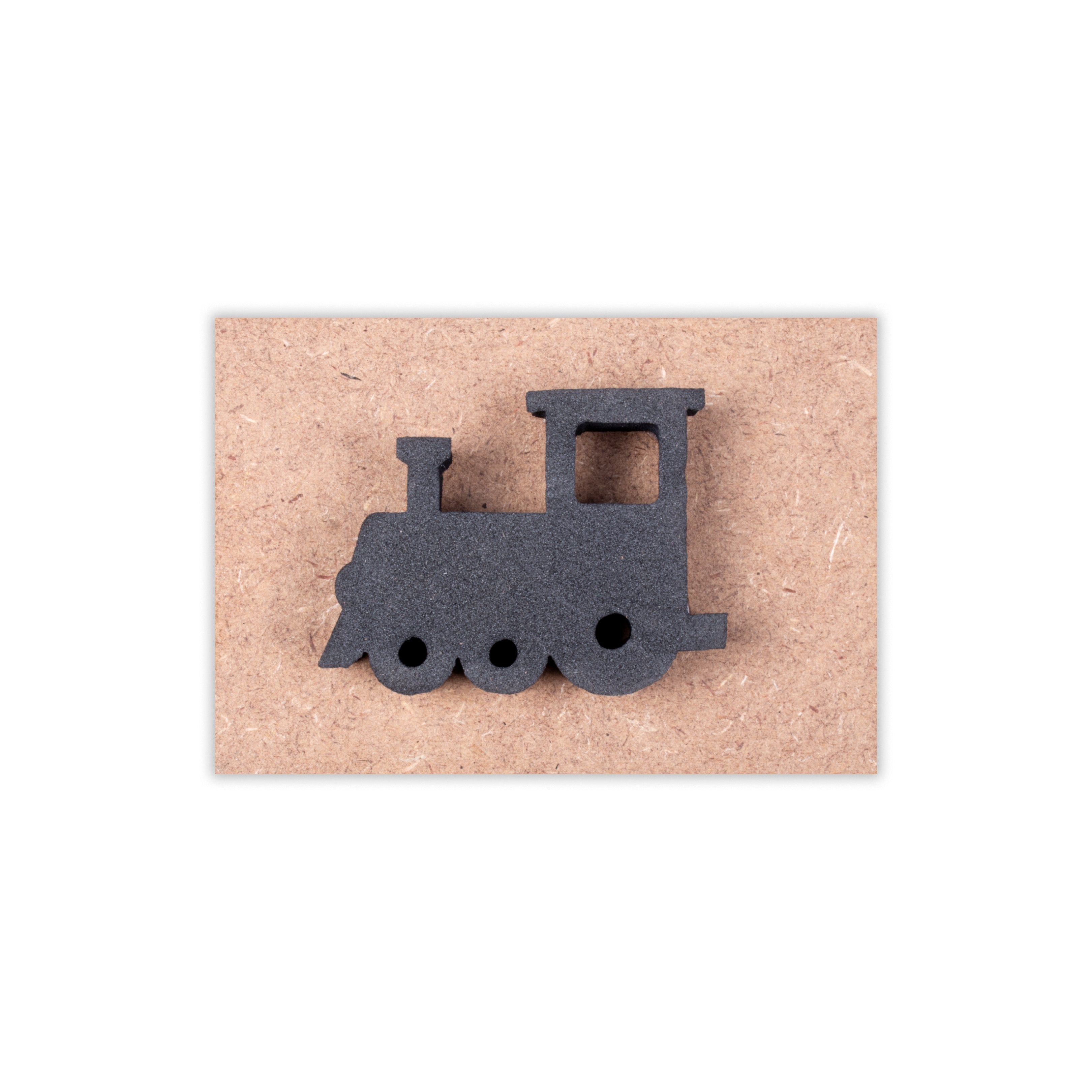Foam Stamp - Train Engine | 5 x 3.7cm | 10mm Thick (MDF Base 5.5mm thick rectangle 8.2 x 5.9cm) 1pc