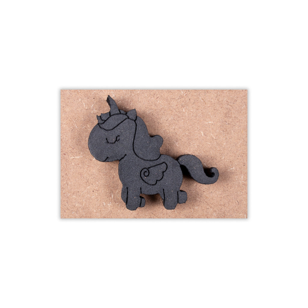 Foam Stamp - Unicorn, 5.4cm x 5cm, 10mm Thick (MDF Base 5.5mm thick rectangle 8.2 x 5.9cm) 1pc