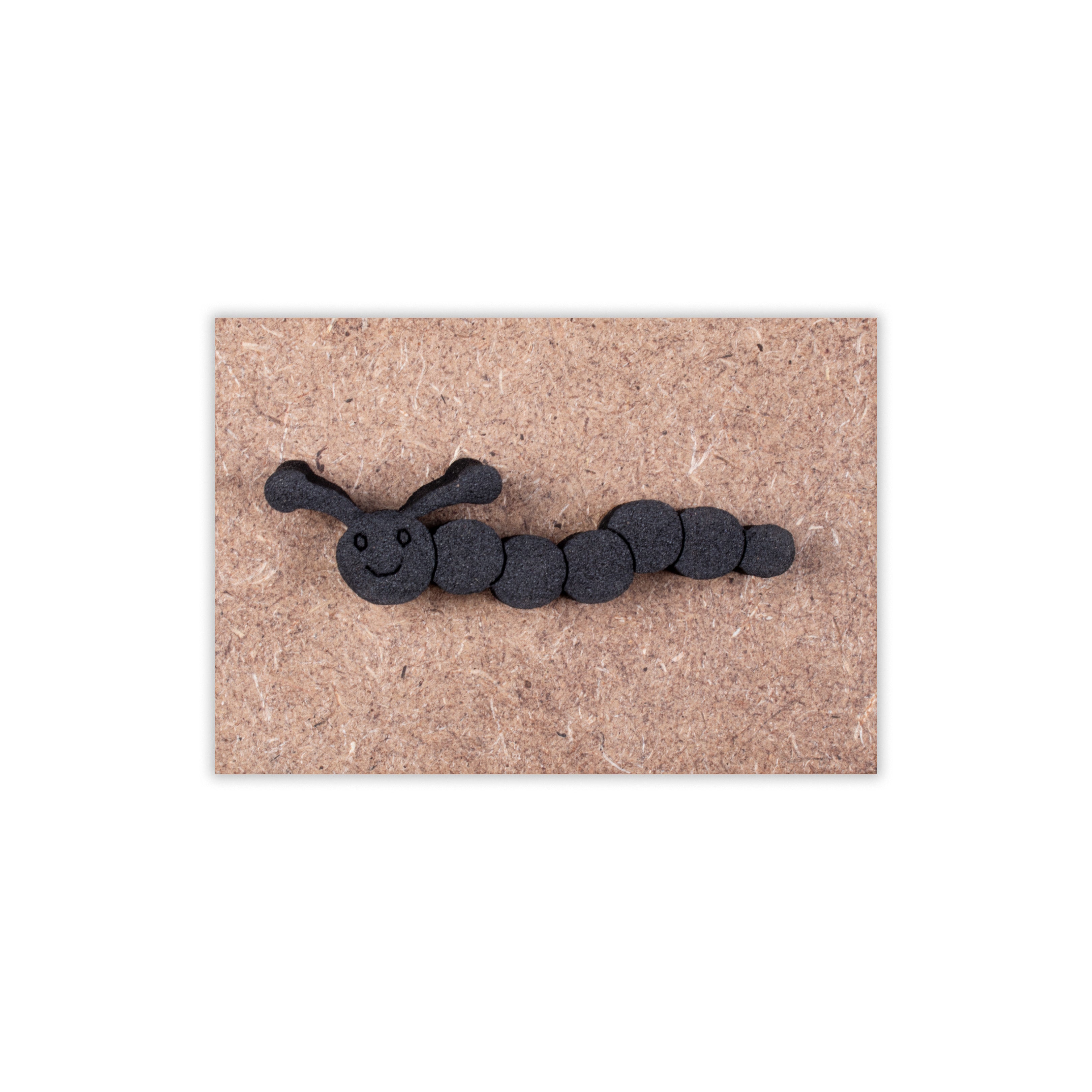 Foam Stamp - Caterpillar | 6.2 x 1.9cm | 10mm Thick (MDF Base 5.5mm thick rectangle 8.2 x 5.9cm) 1pc