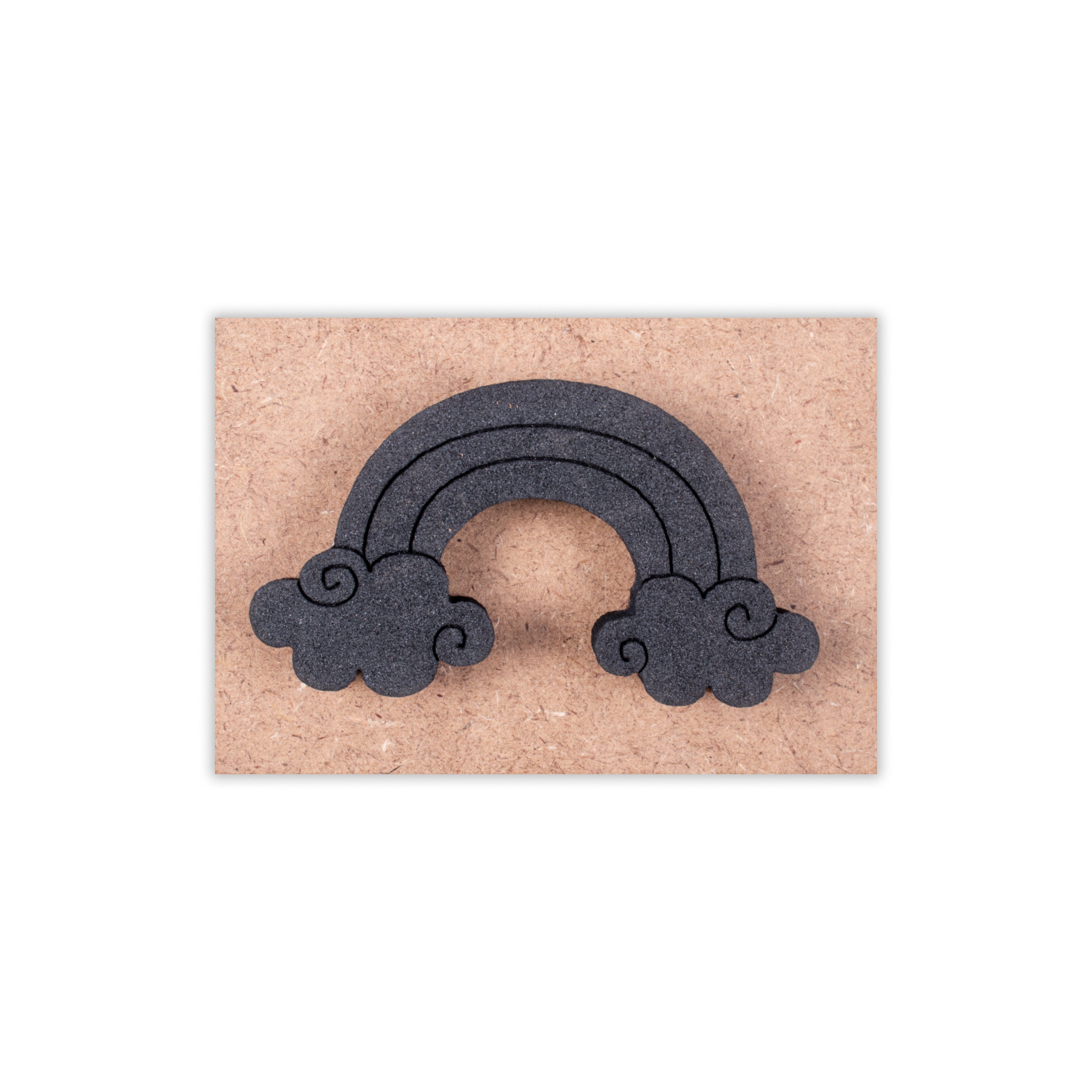 Foam Stamp - Rainbow | 6.9cm x 3.8cm | 10mm Thick (MDF Base 5.5mm thick rectangle 8.2 x 5.9cm) 1pc