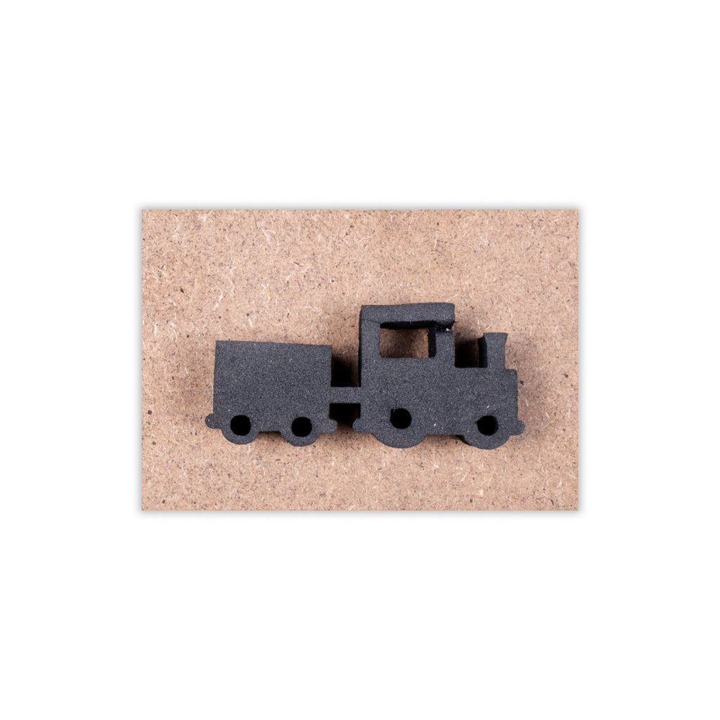 Foam Stamp - Locomotive | 5.7 x 2.5cm x 10mm Thick (MDF Base 5.5mm thick rectangle 8.2 x 5.9cm) 1pc