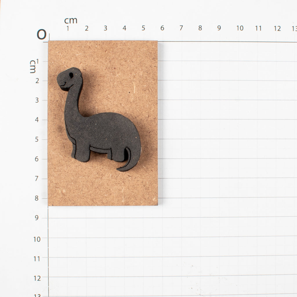Foam Stamp - Dinosaur | 4.5cm x 4.7cm | 10mm Thick (MDF Base 5.5mm thick, rectangle 8.2cm x 5.9cm) 1pc