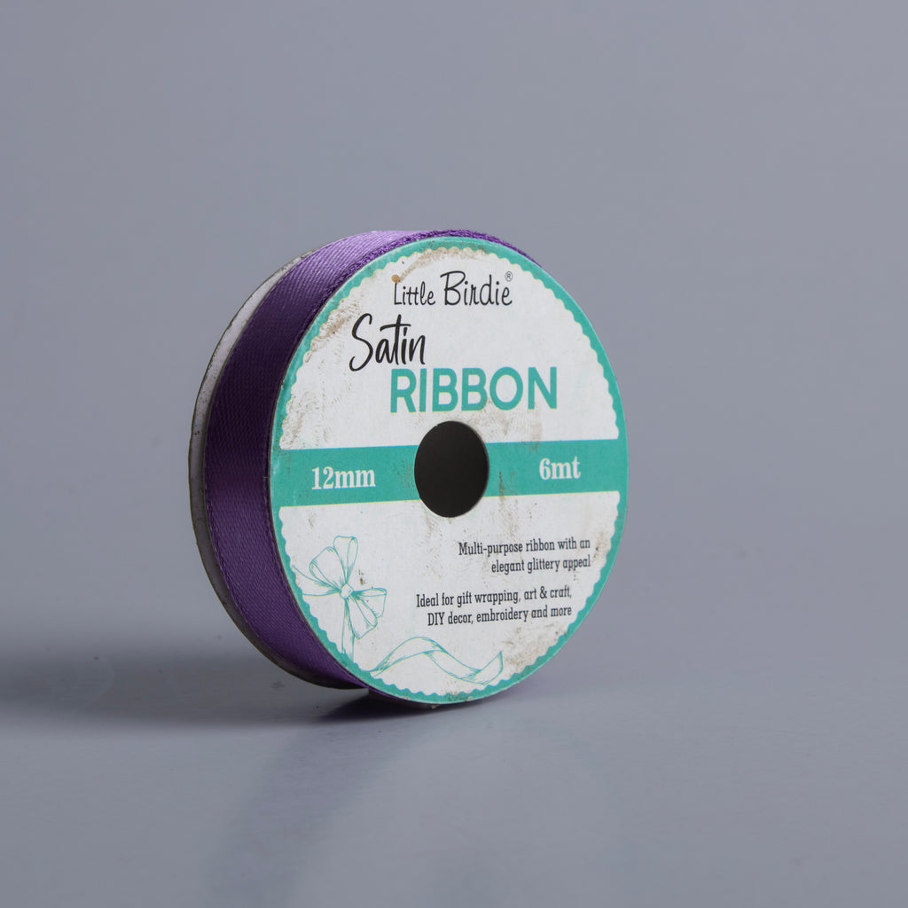 Satin Ribbon 12mm Purple 6mtr 1Roll