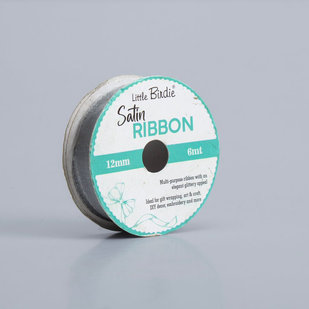 Satin Ribbon 12mm Silver 6mtr 1Roll