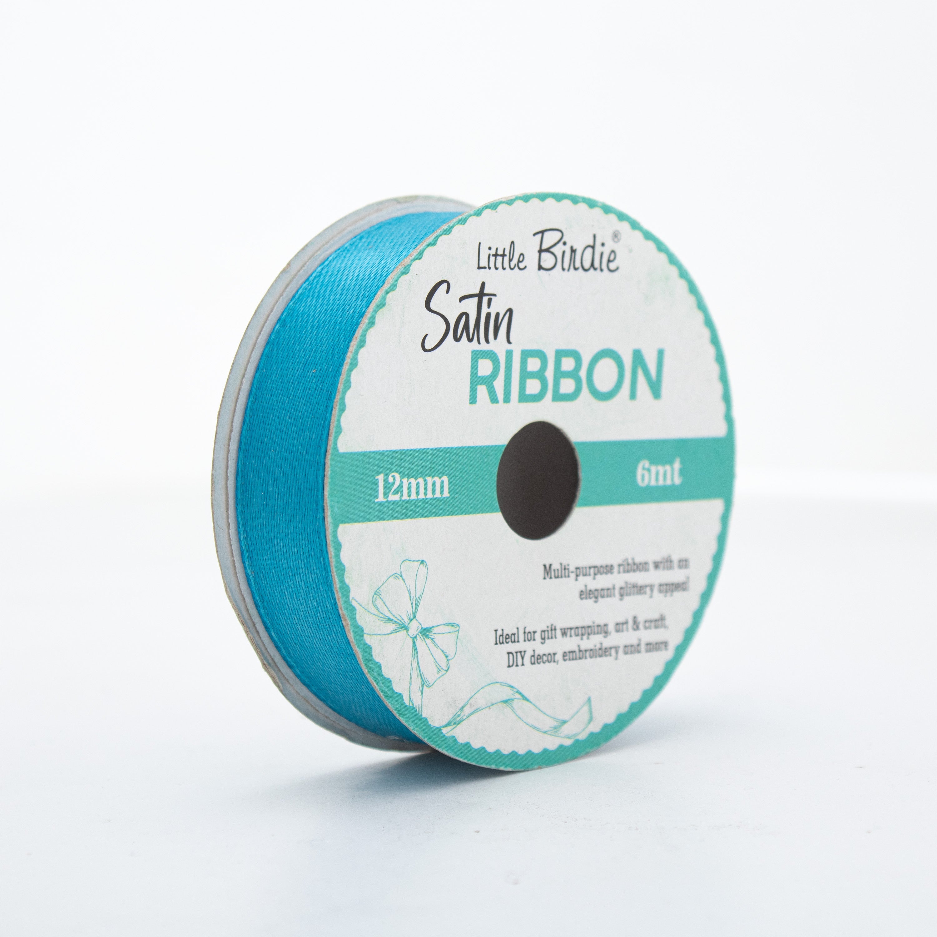 Satin Ribbon 12mm Baby Blue 6mtr 1Roll
