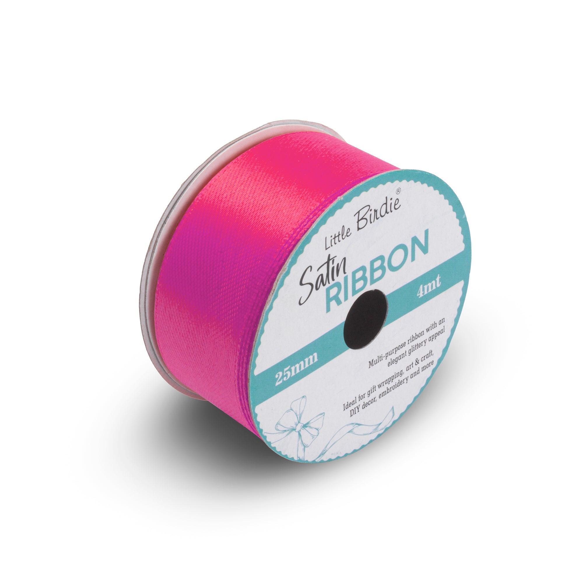 Satin Ribbon | 25mm | Hot Pink | 4 Meters - 1 Roll