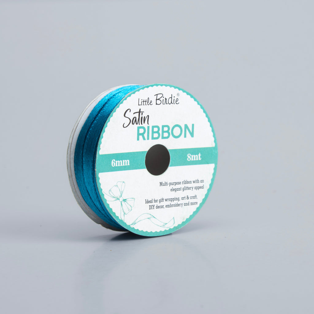 Satin Ribbon 6mm Baby Blue 8mtr 1Roll