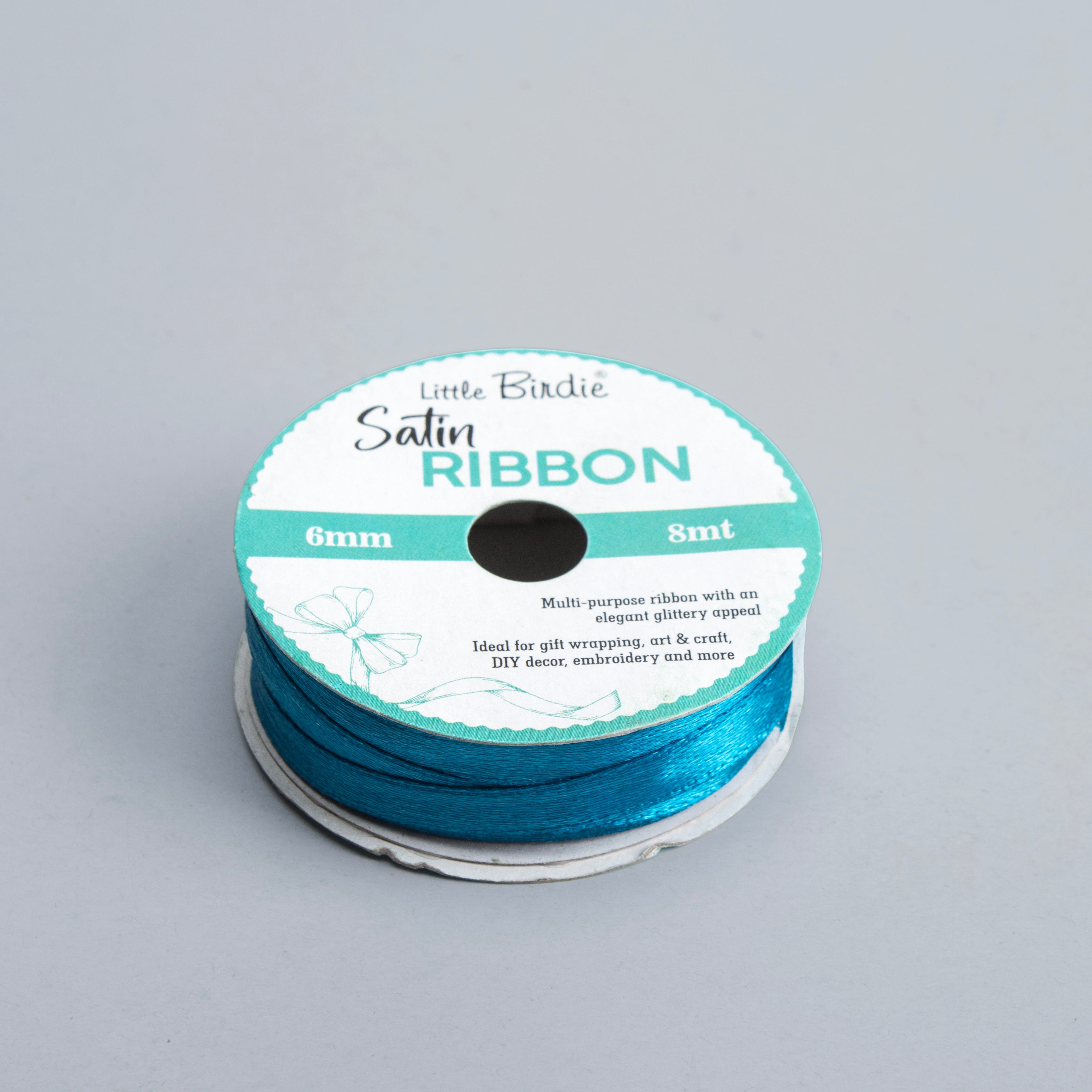 Satin Ribbon 6mm Baby Blue 8mtr 1Roll