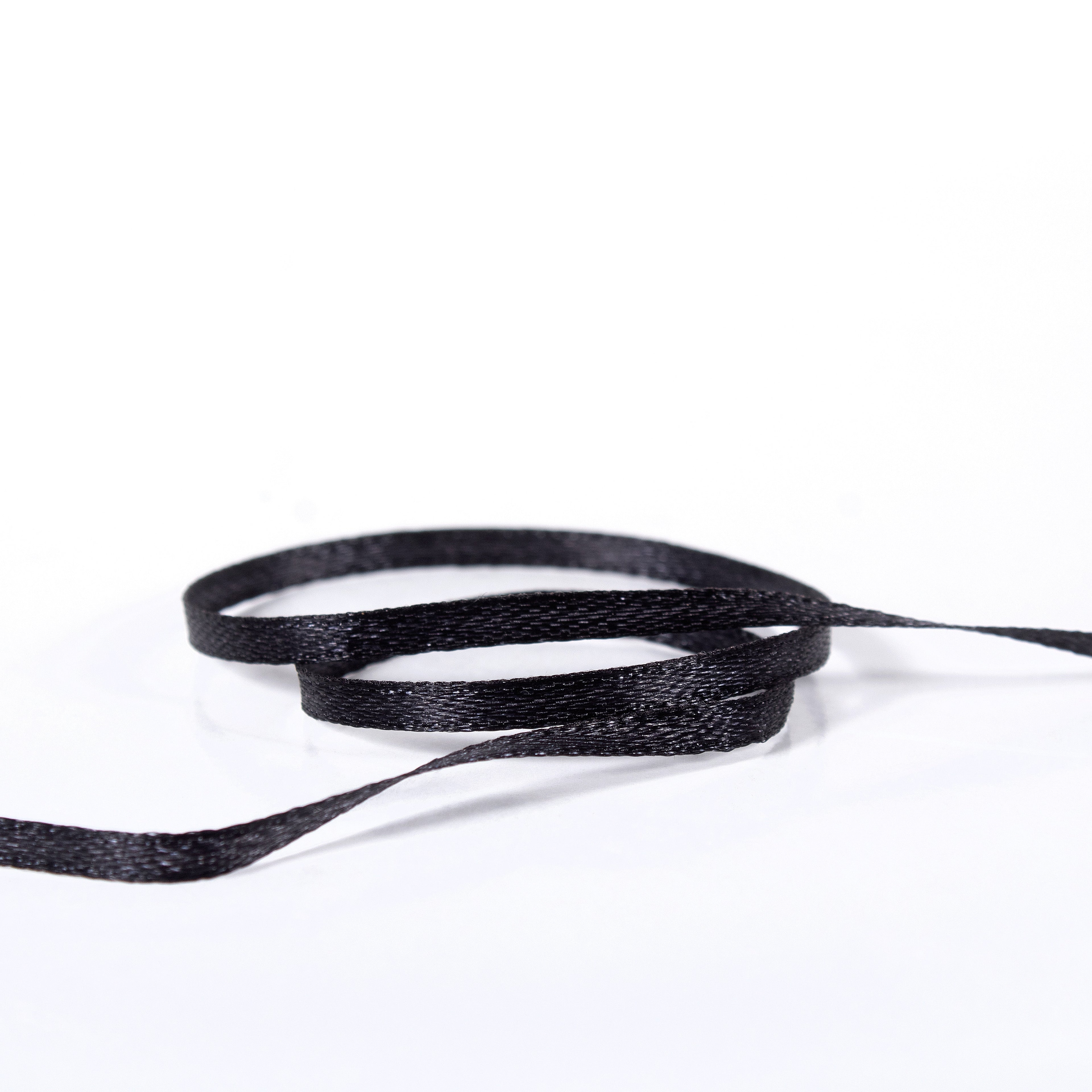 Satin Ribbon 3mm Black 12mtr 1Roll