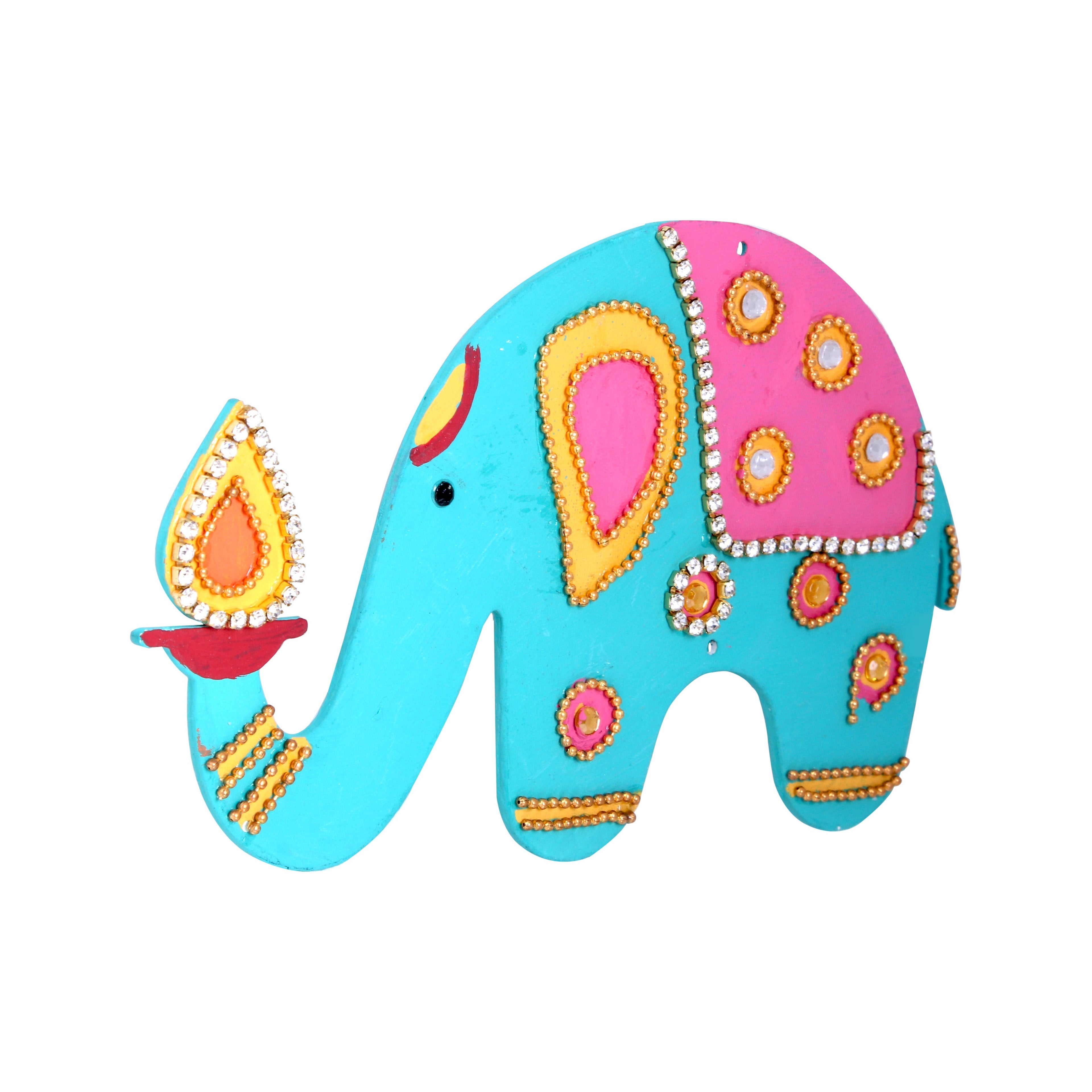Hanging Decor Festive Elephant Right Side Approx 13.5x8.6cm 2mm Thick 1pc