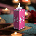 Mirror Art Tealight Holder Florista Pink 5inch 1pc ( Candle Included 1pc)
