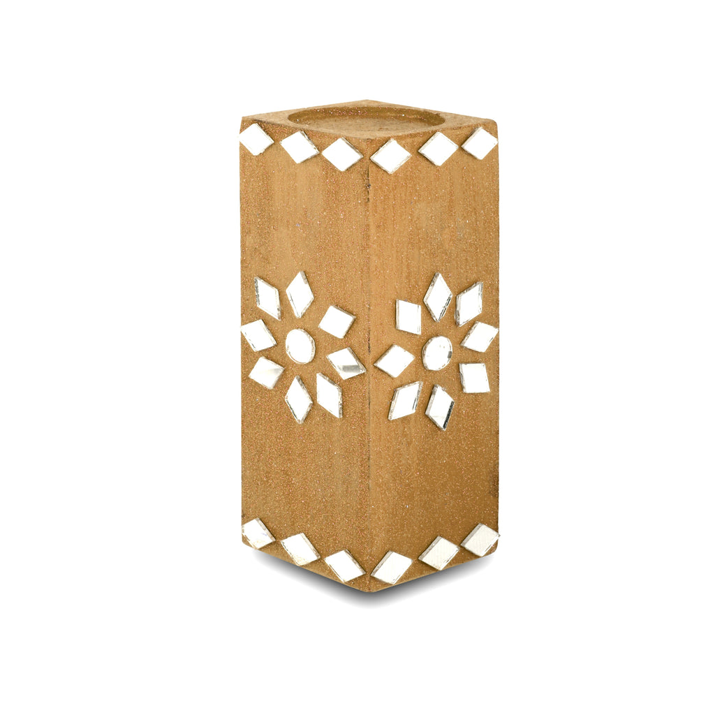 Mirror Art Tealight Holder Florista Gold 5inch 1pc ( Candle Included 1pc)