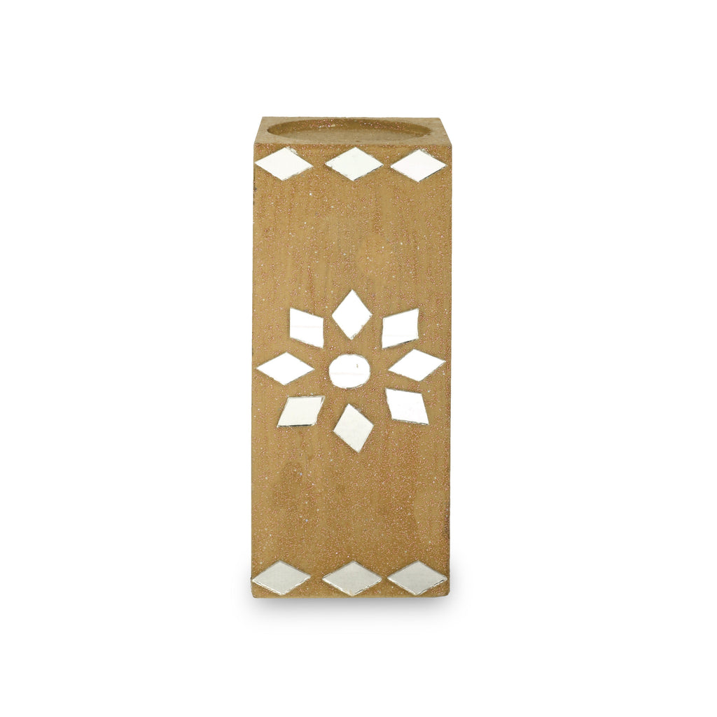 Mirror Art Tealight Holder Florista Gold 5inch 1pc ( Candle Included 1pc)