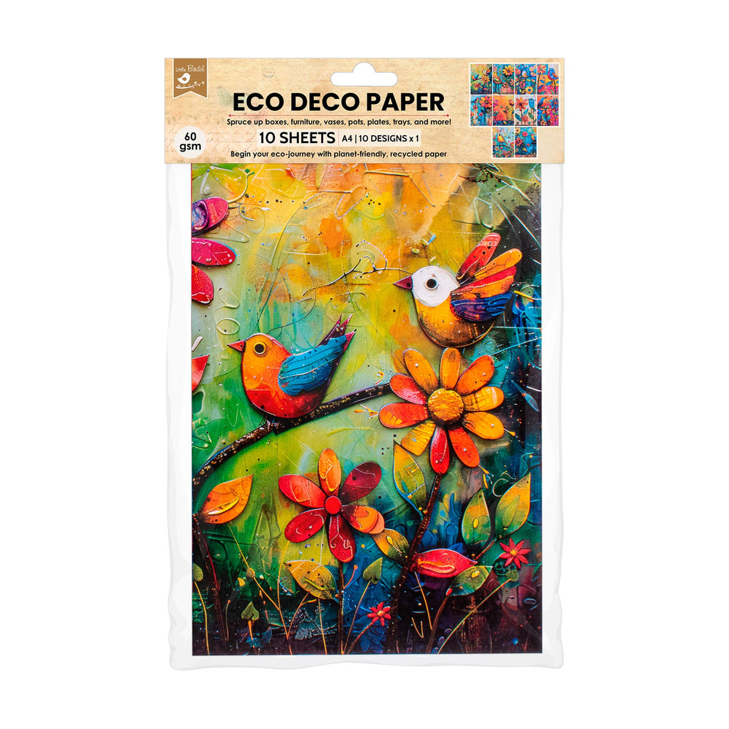 Eco Deco Paper Whimsy Garden 10Designs 60gsm A4 10 Sheets